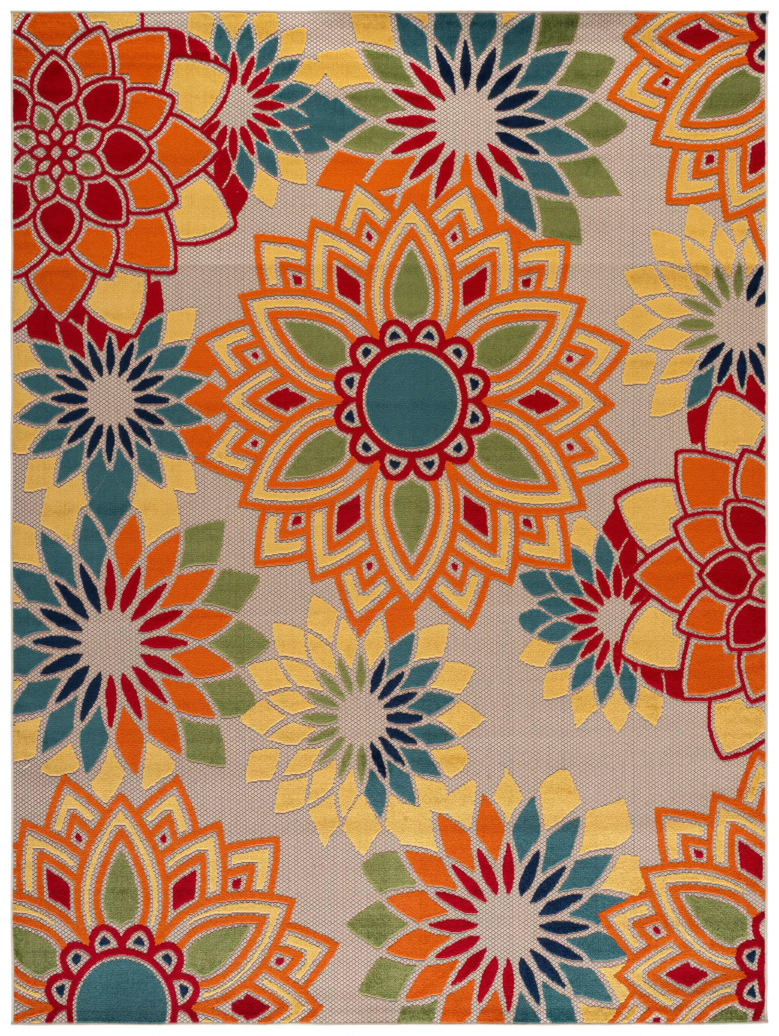 Cabana Floral Medallion Outdoor Rug