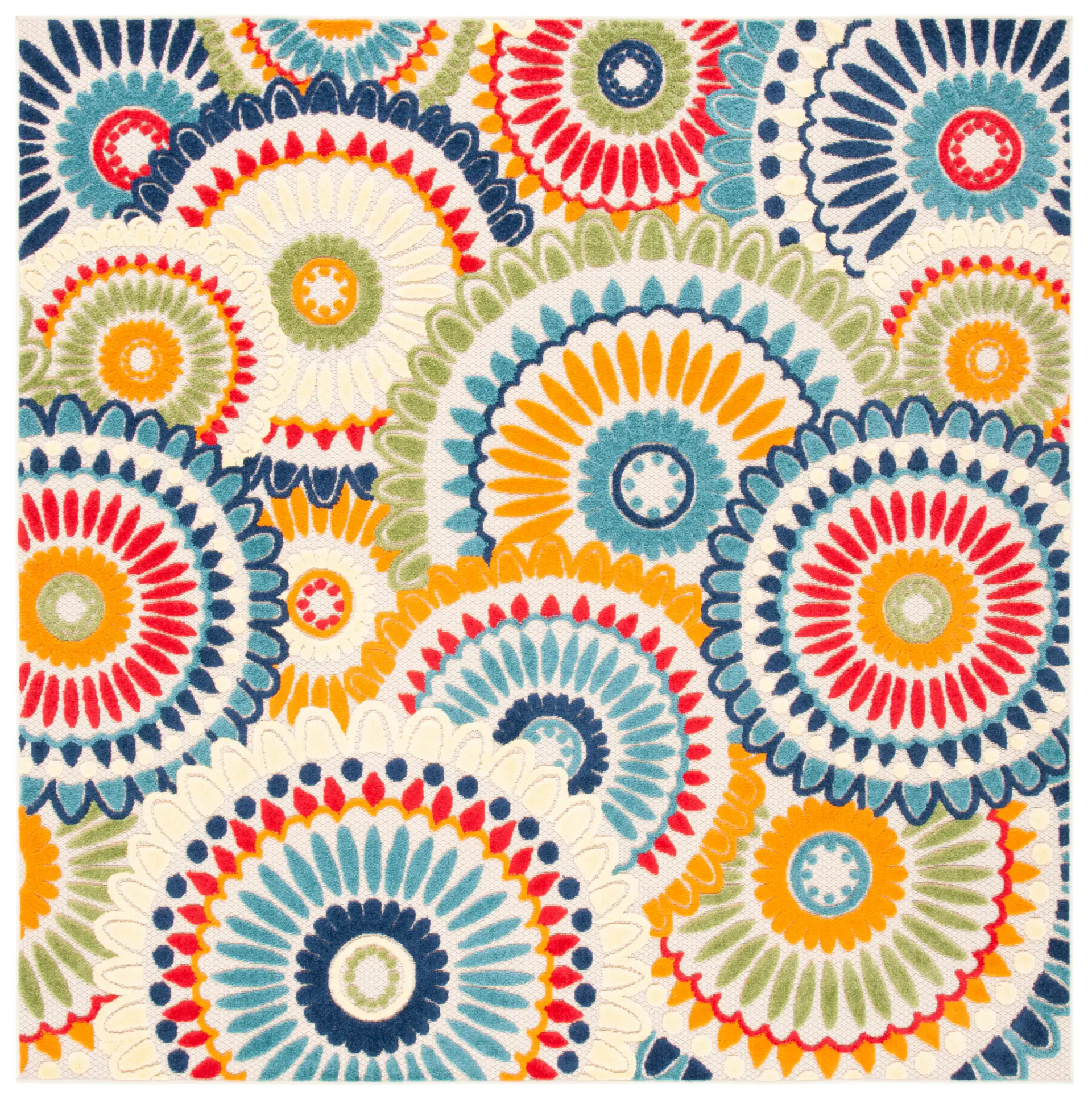 Cabana Concentric Medallion Outdoor Rug