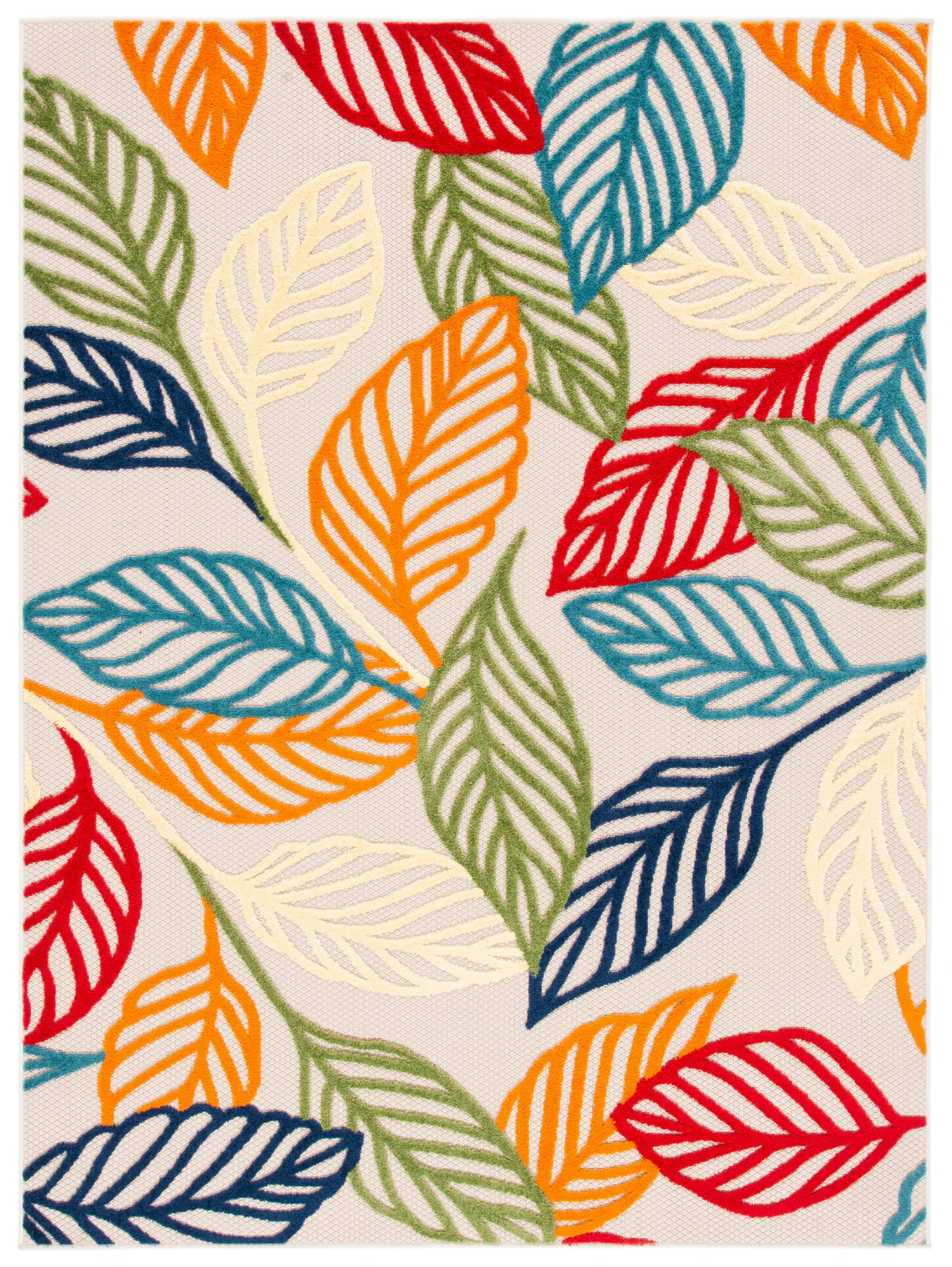 Cabana Scattered Leaf Outdoor Rug