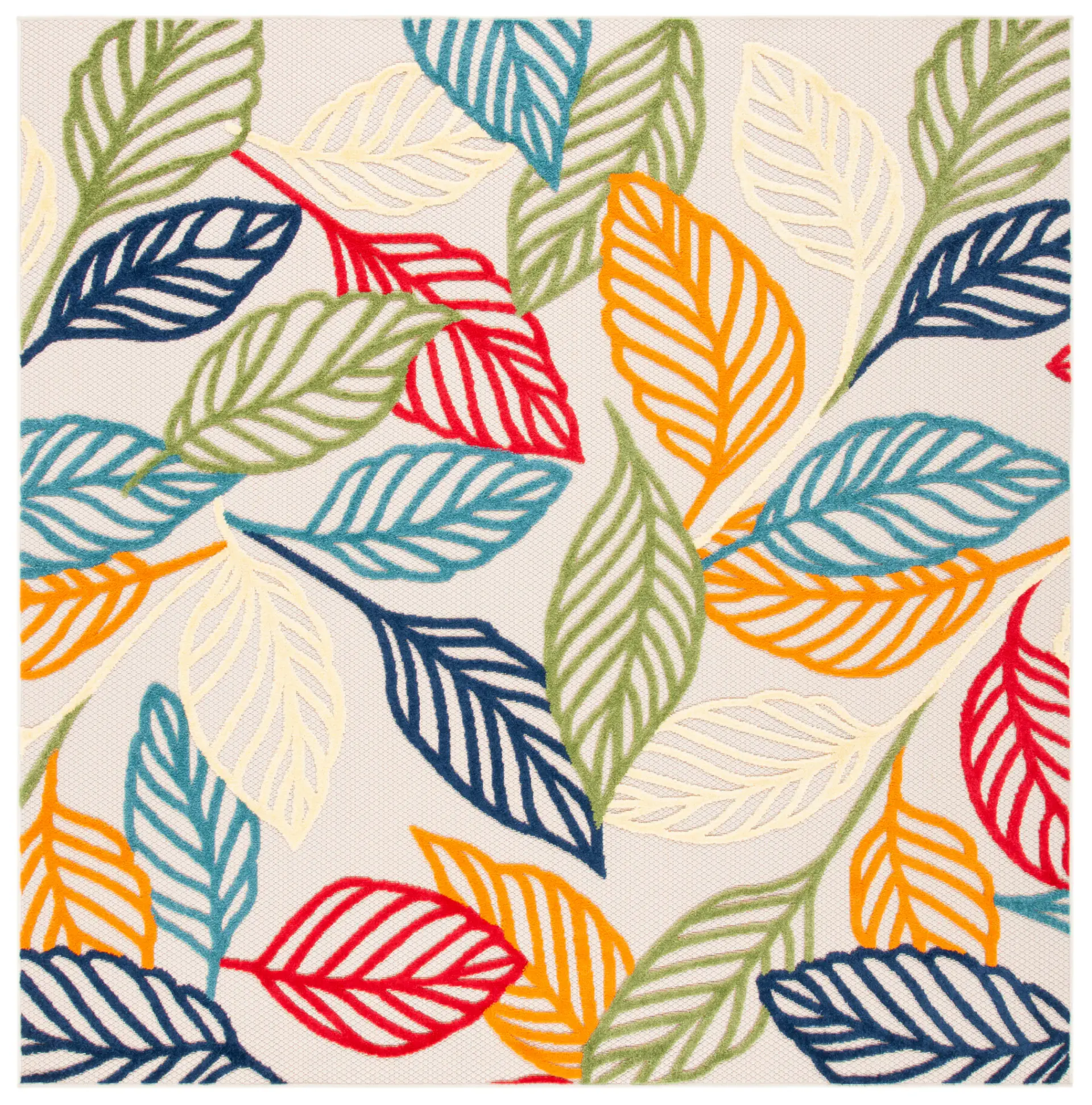 Cabana Scattered Leaf Outdoor Rug