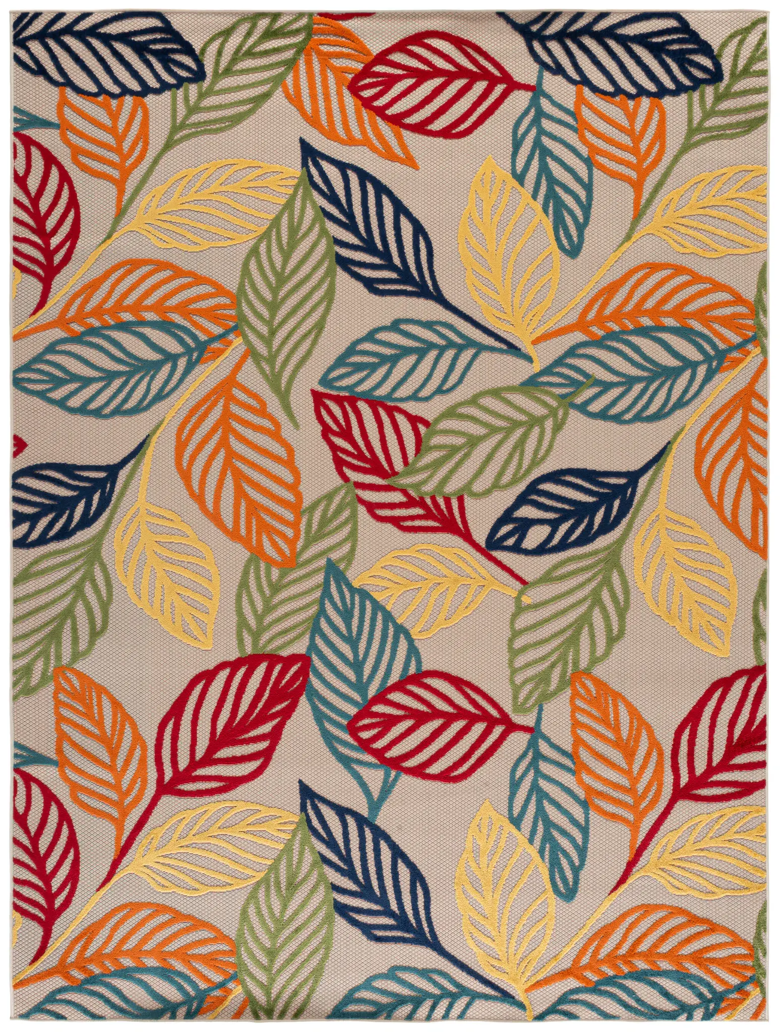 Cabana Scattered Leaf Outdoor Rug