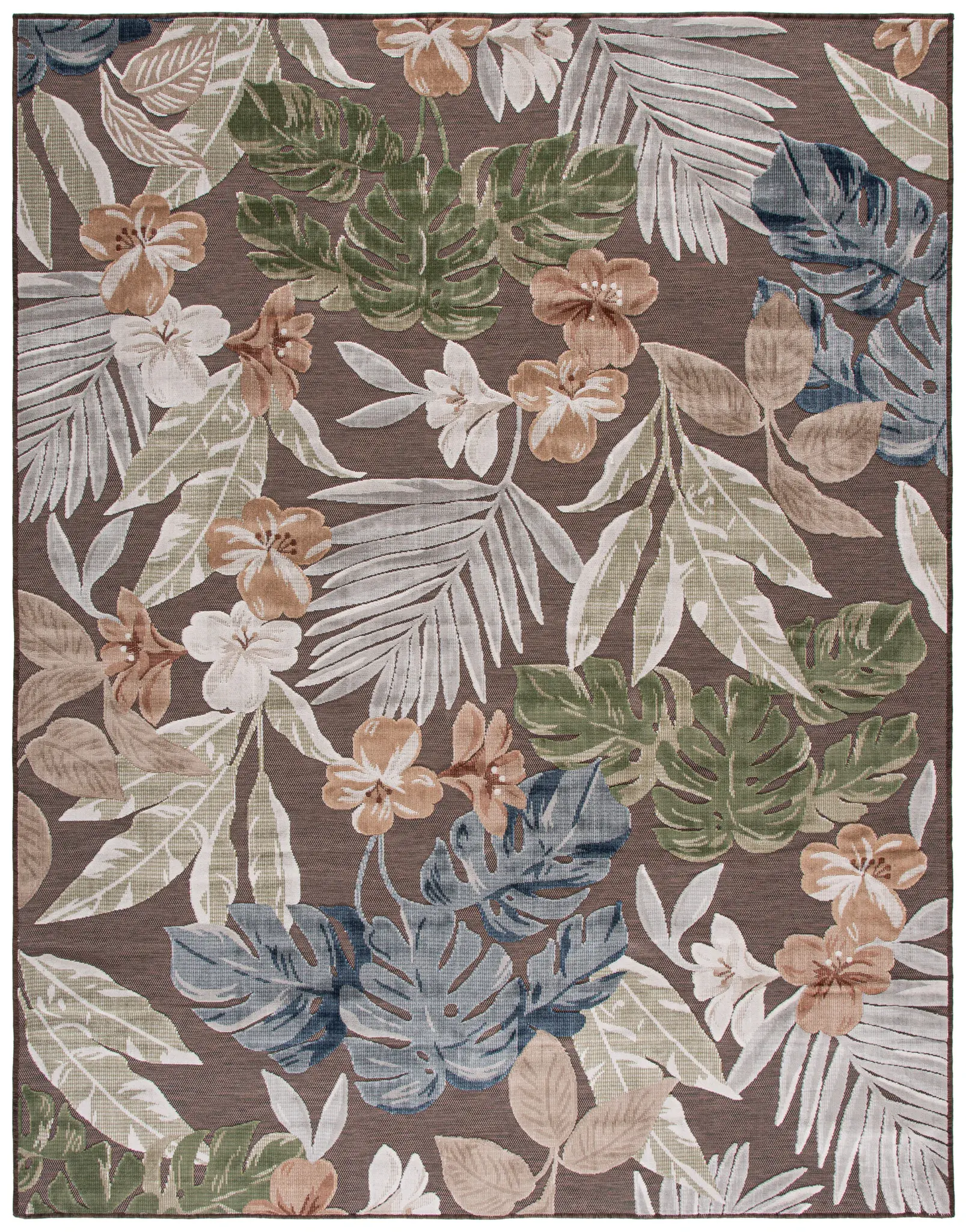 Cabana Tropical Botanical Leaf Outdoor Rug