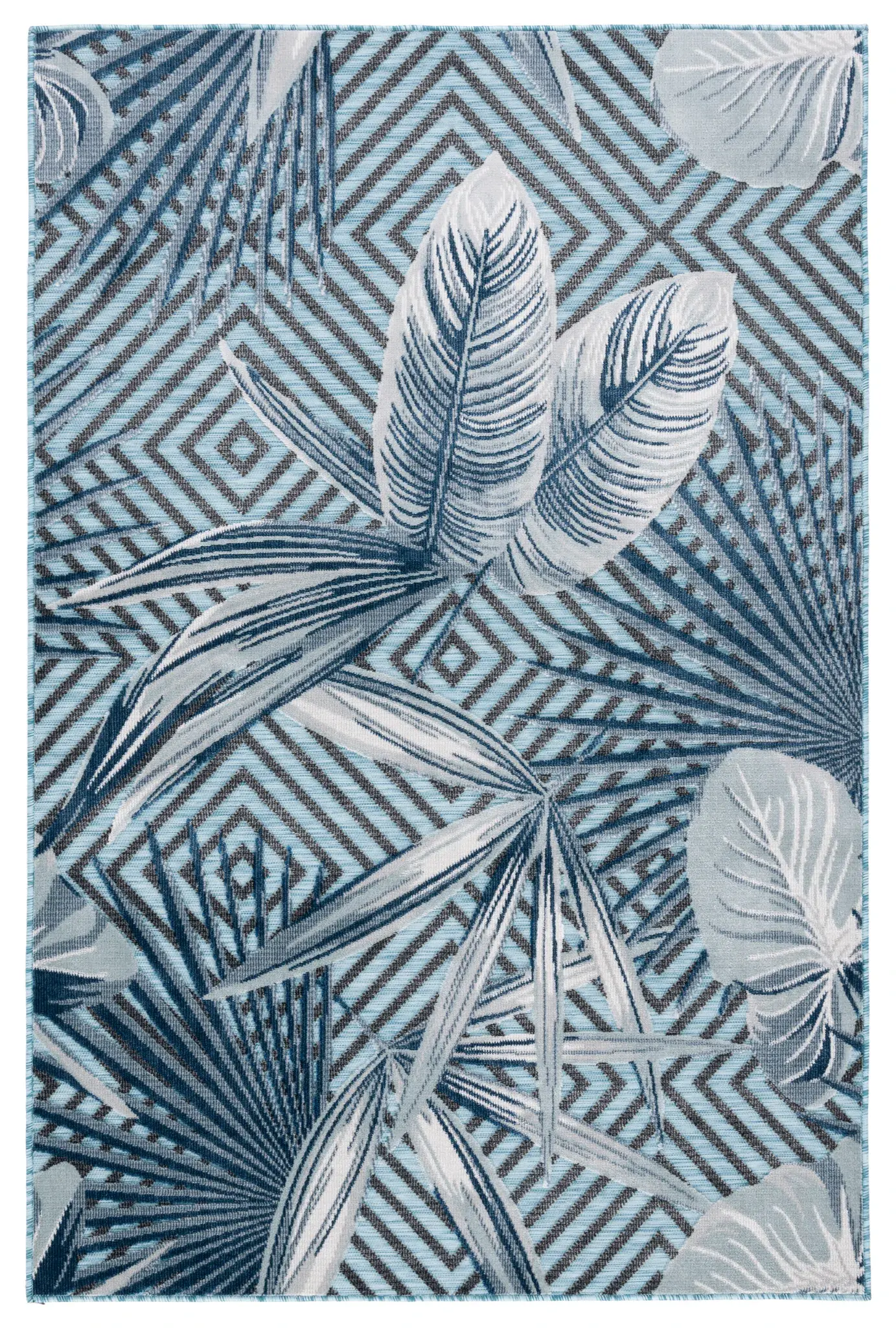 Cabana Geometric Palm Leaf Outdoor Rug