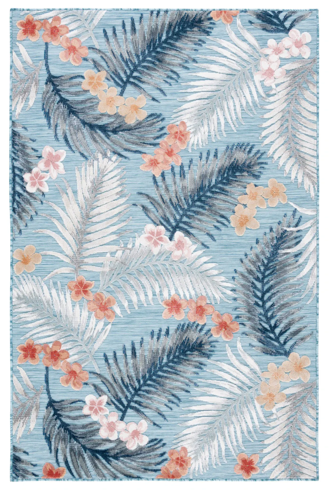 Cabana Palm Leaf And Blossom Outdoor Rug
