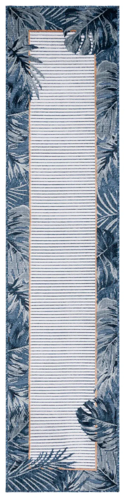 Cabana Striped Tropical Border Outdoor Rug