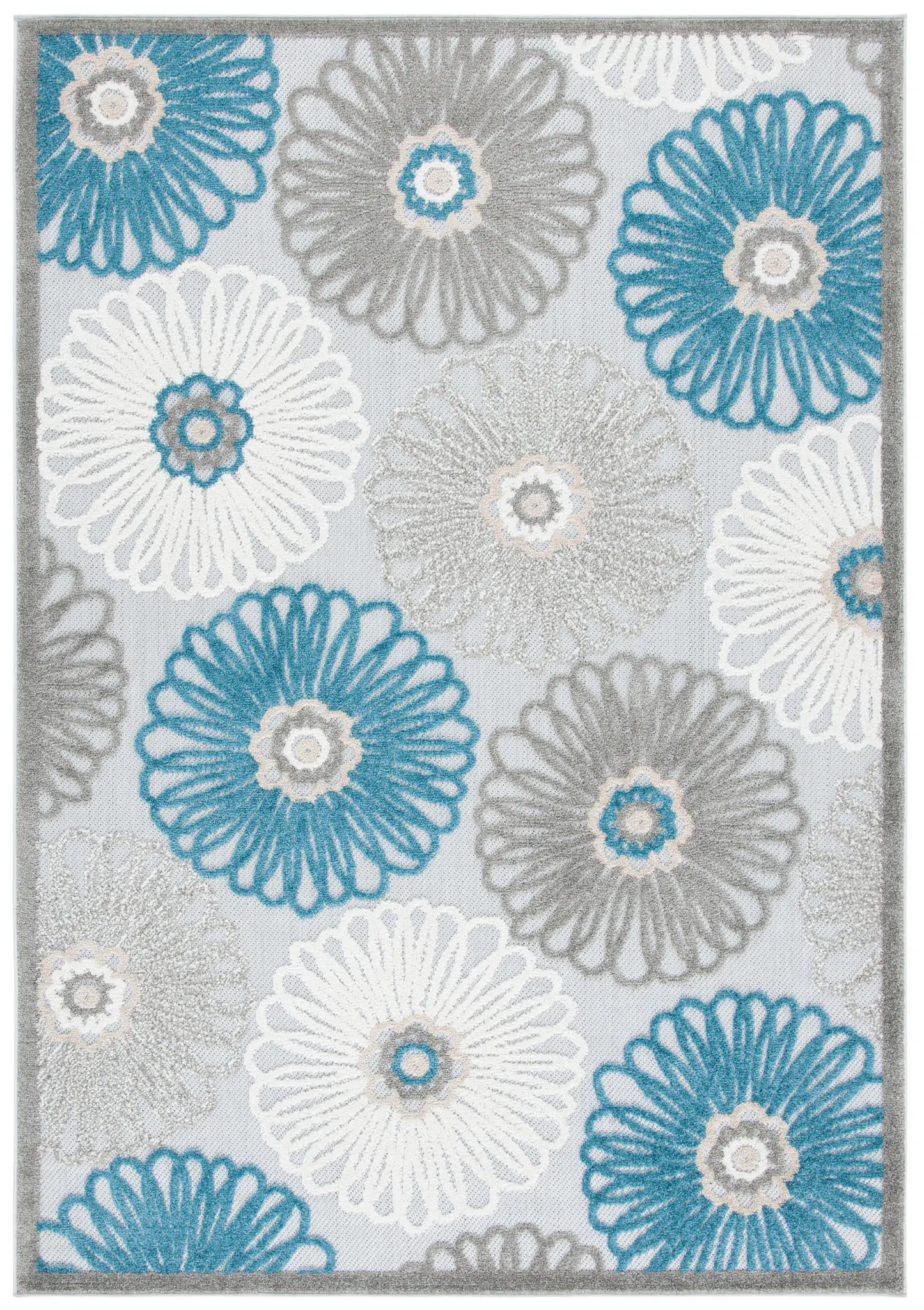 Cabana Bordered Floral Outdoor Rug