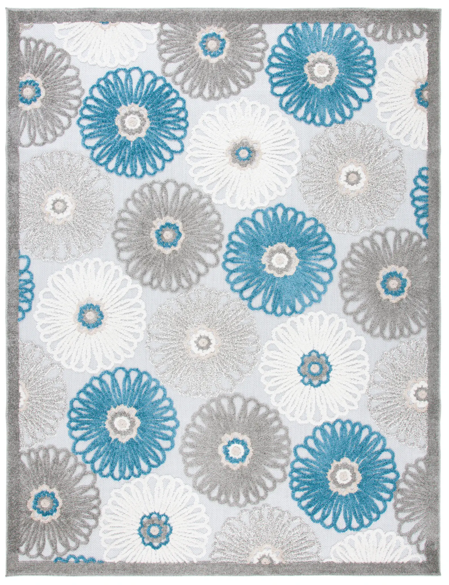 Cabana Bordered Floral Outdoor Rug