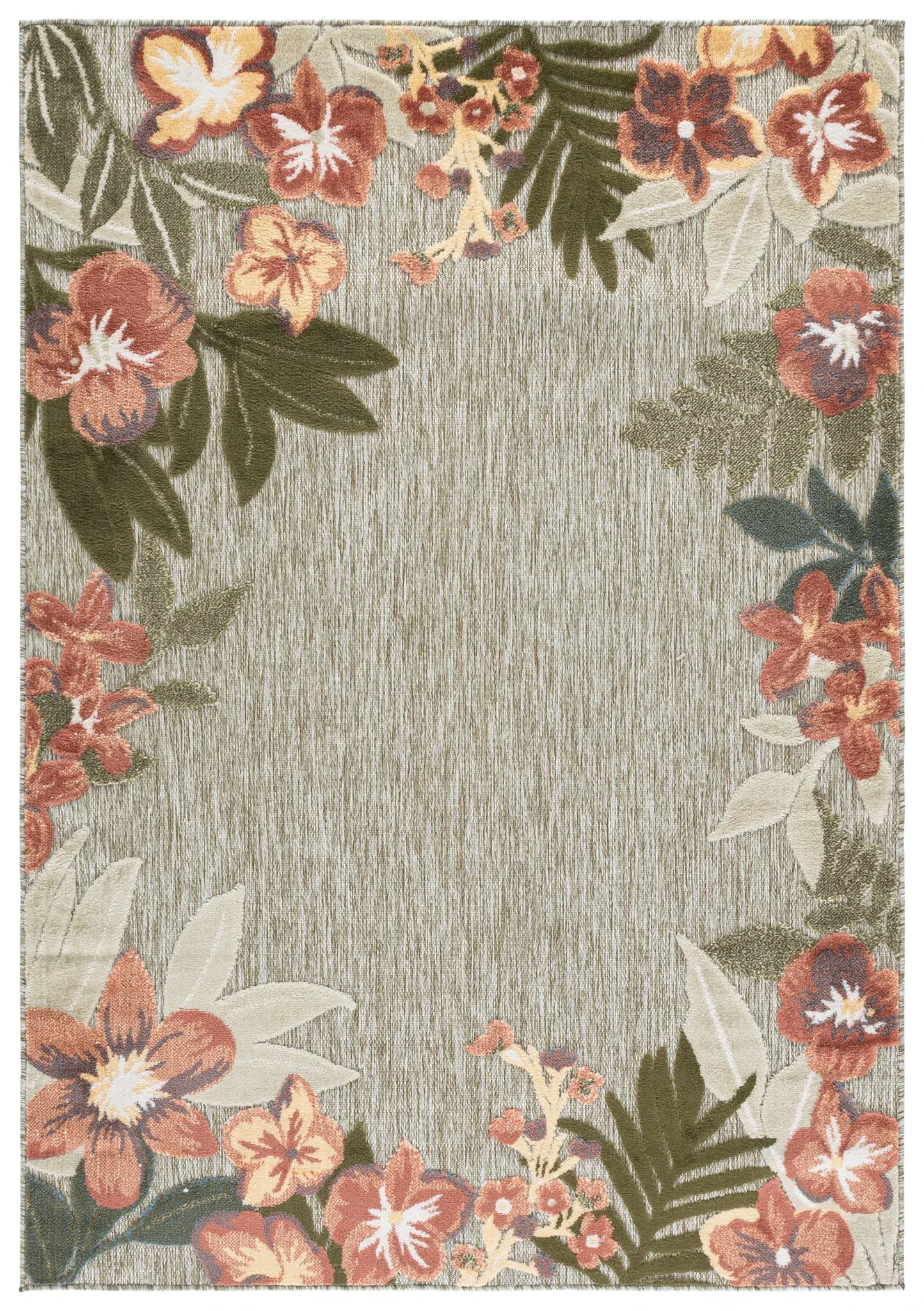 Cabana Botanical Border Outdoor Rug