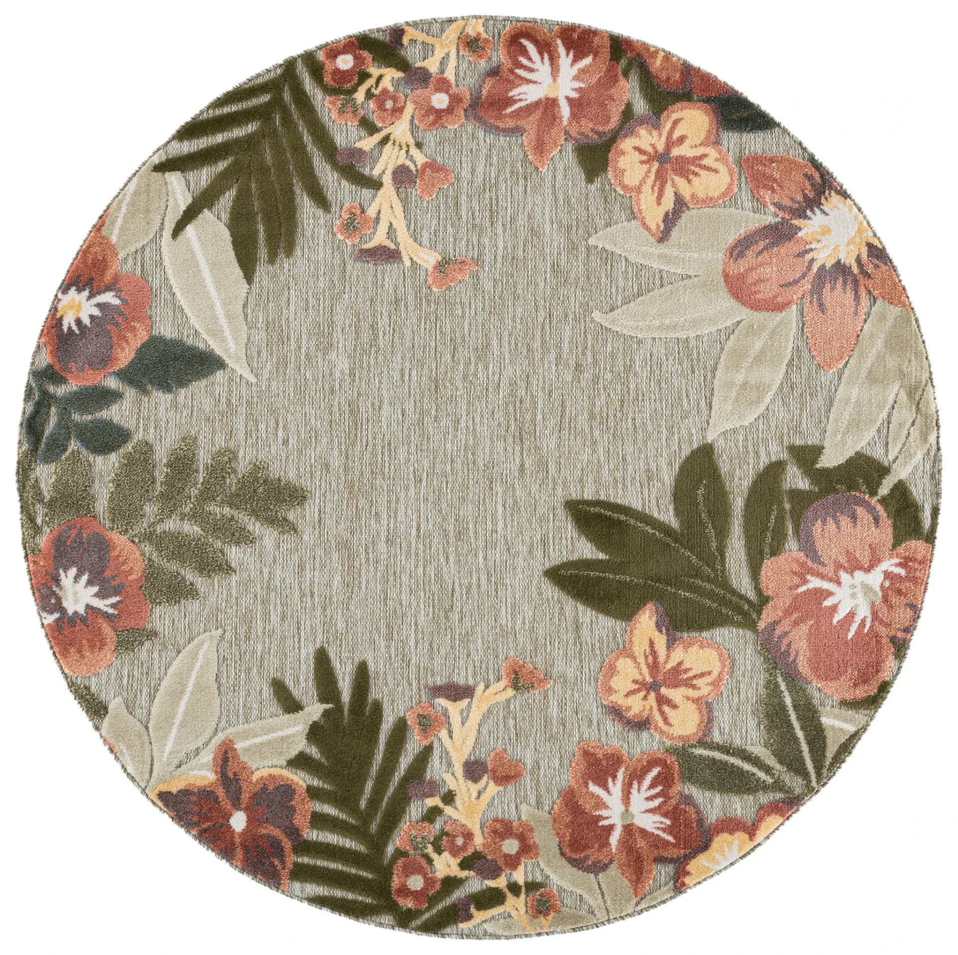 Cabana Botanical Border Outdoor Rug