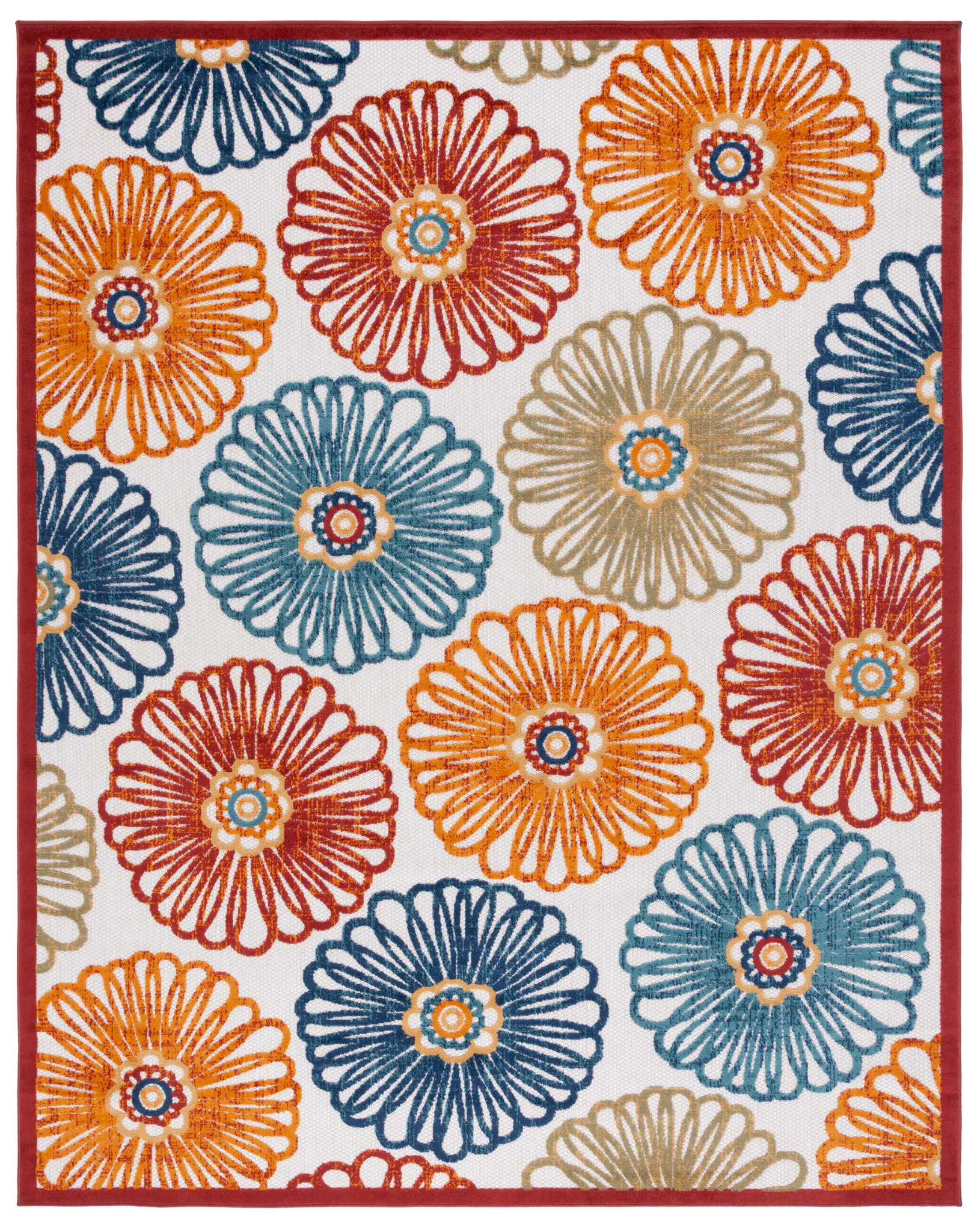 Cabana Floral Wheel Outdoor Rug