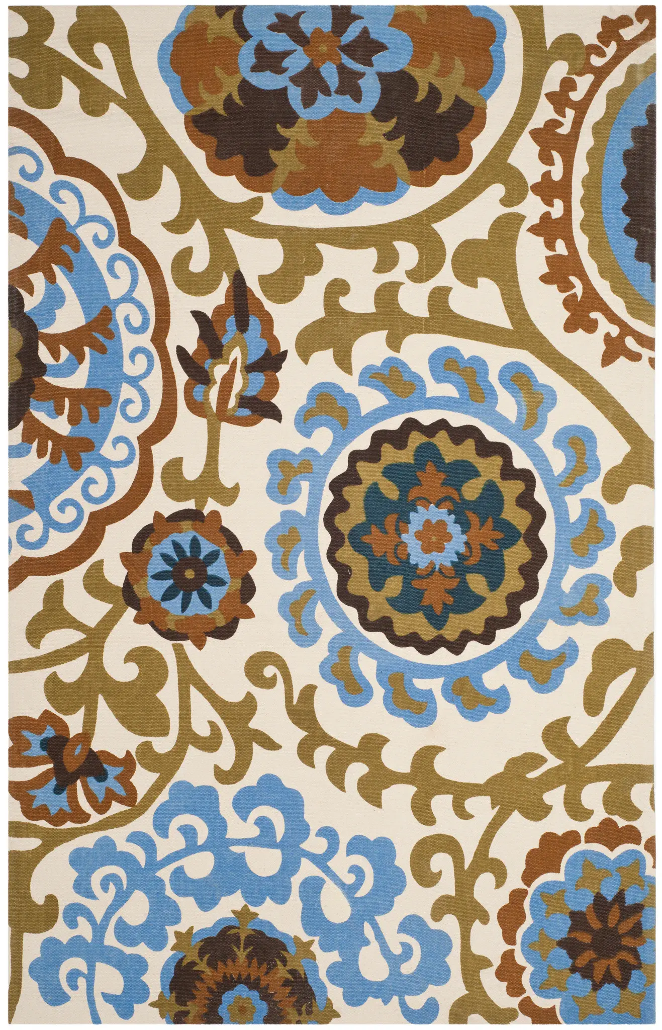 Cedar Brook Floral Medallion Hand-Loomed Cotton Rug