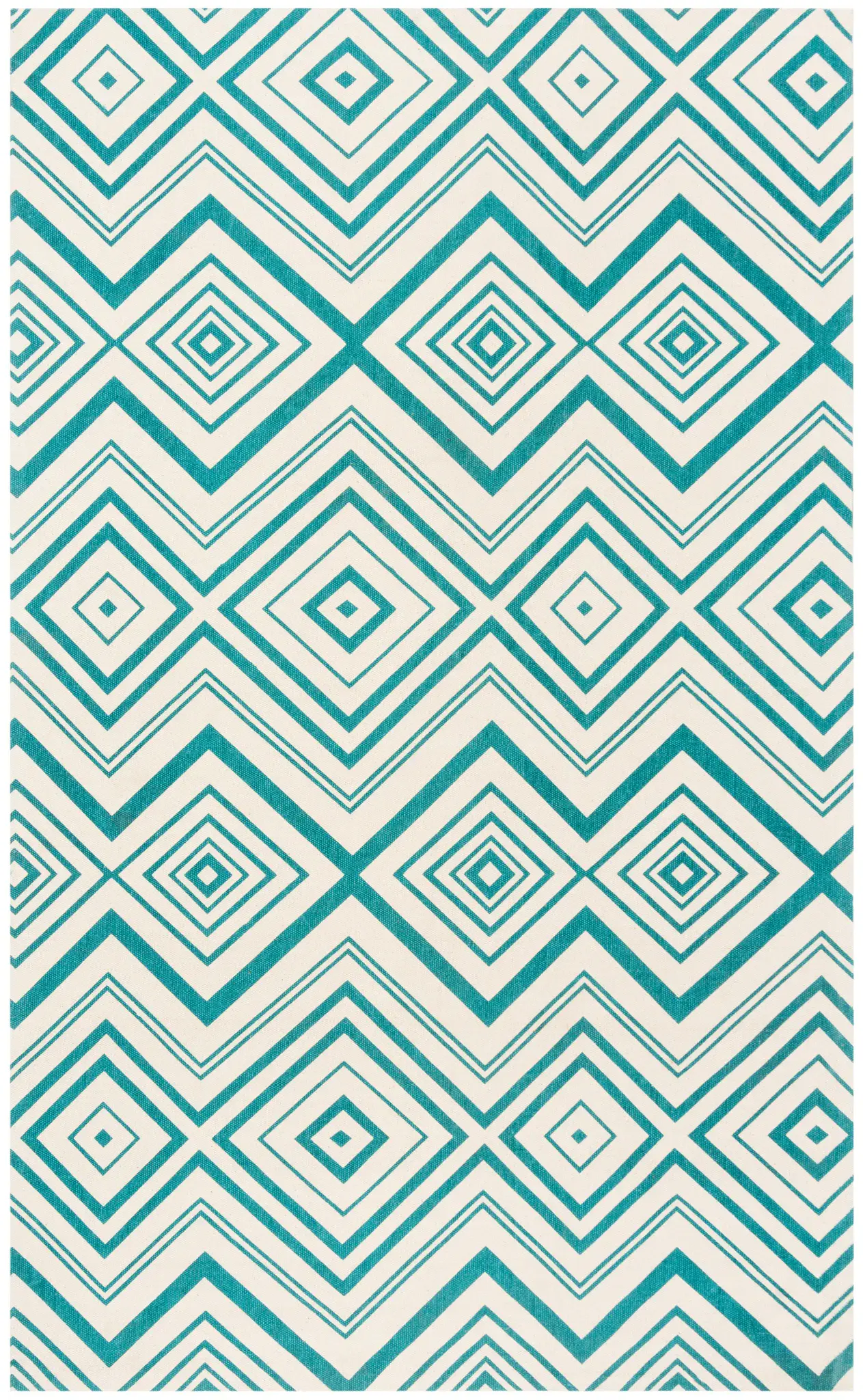 Cedar Brook Concentric Diamond Hand-Loomed Cotton Rug