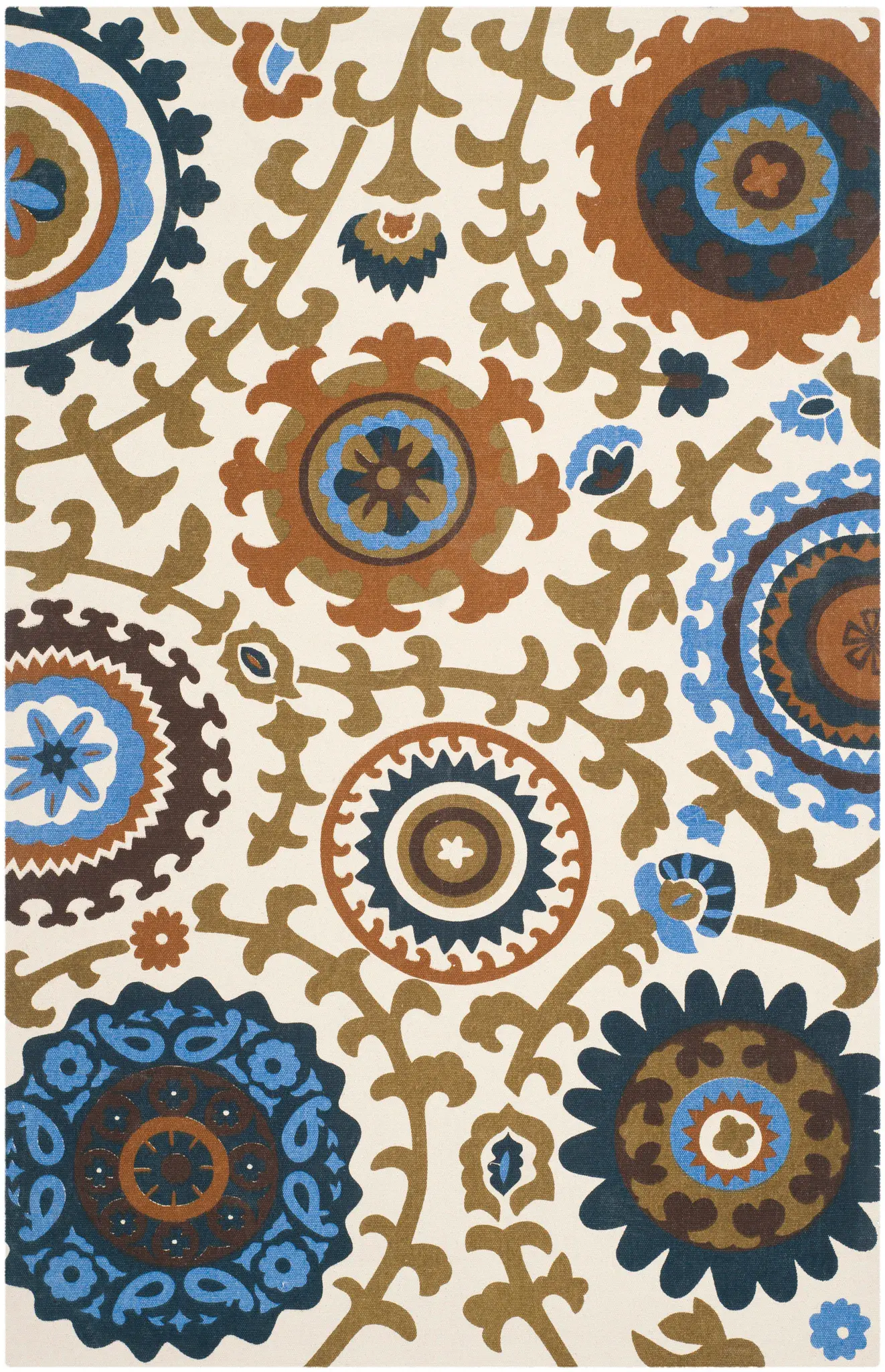 Cedar Brook Medallion Vine Hand-Loomed Cotton Rug