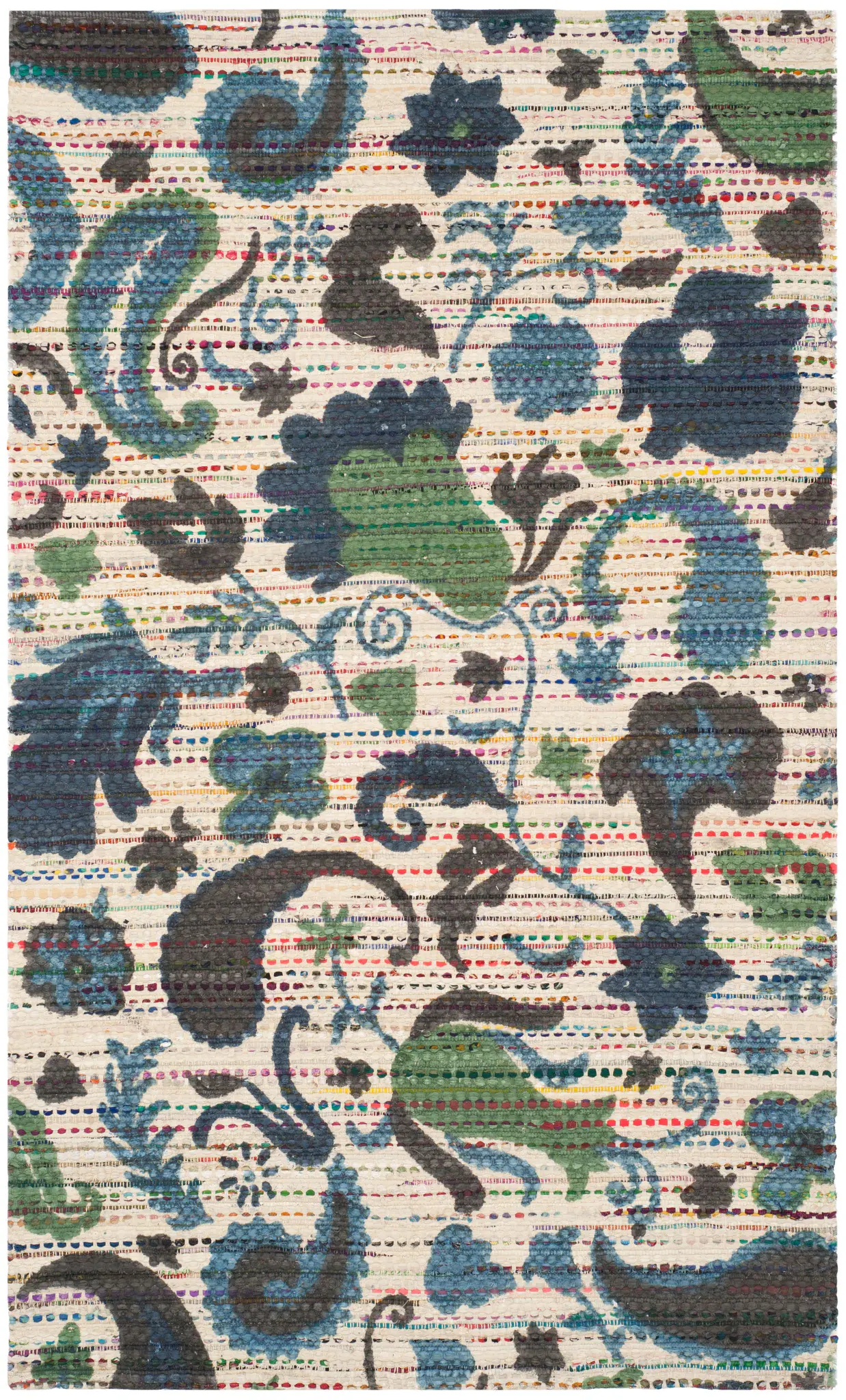 Cedar Brook Floral Paisley Hand-Loomed Cotton Rug