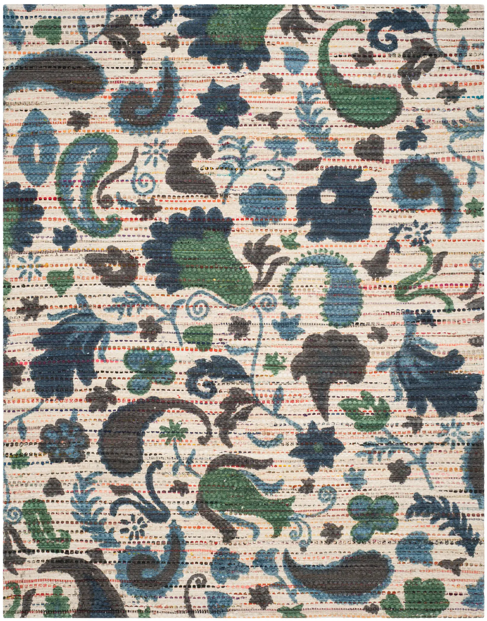 Cedar Brook Floral Paisley Hand-Loomed Cotton Rug