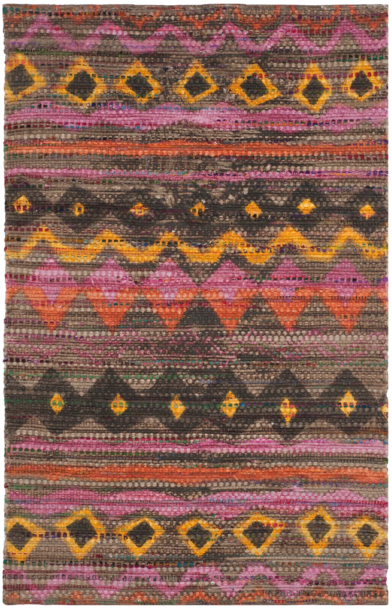 Cedar Brook Banded Chevron Hand-Loomed Cotton Rug
