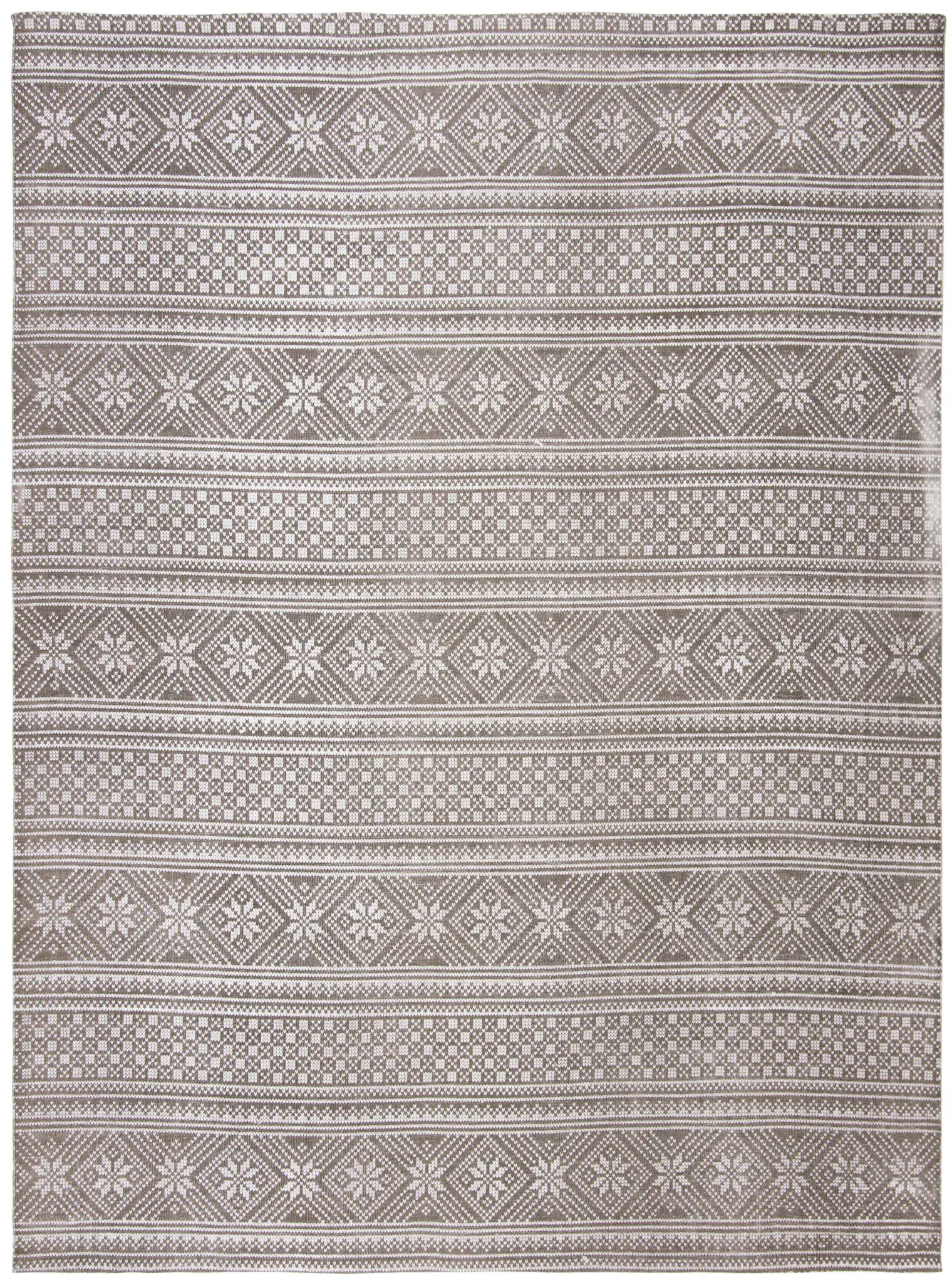 Cedar Brook Snowflake Stripe Hand-Loomed Cotton Rug
