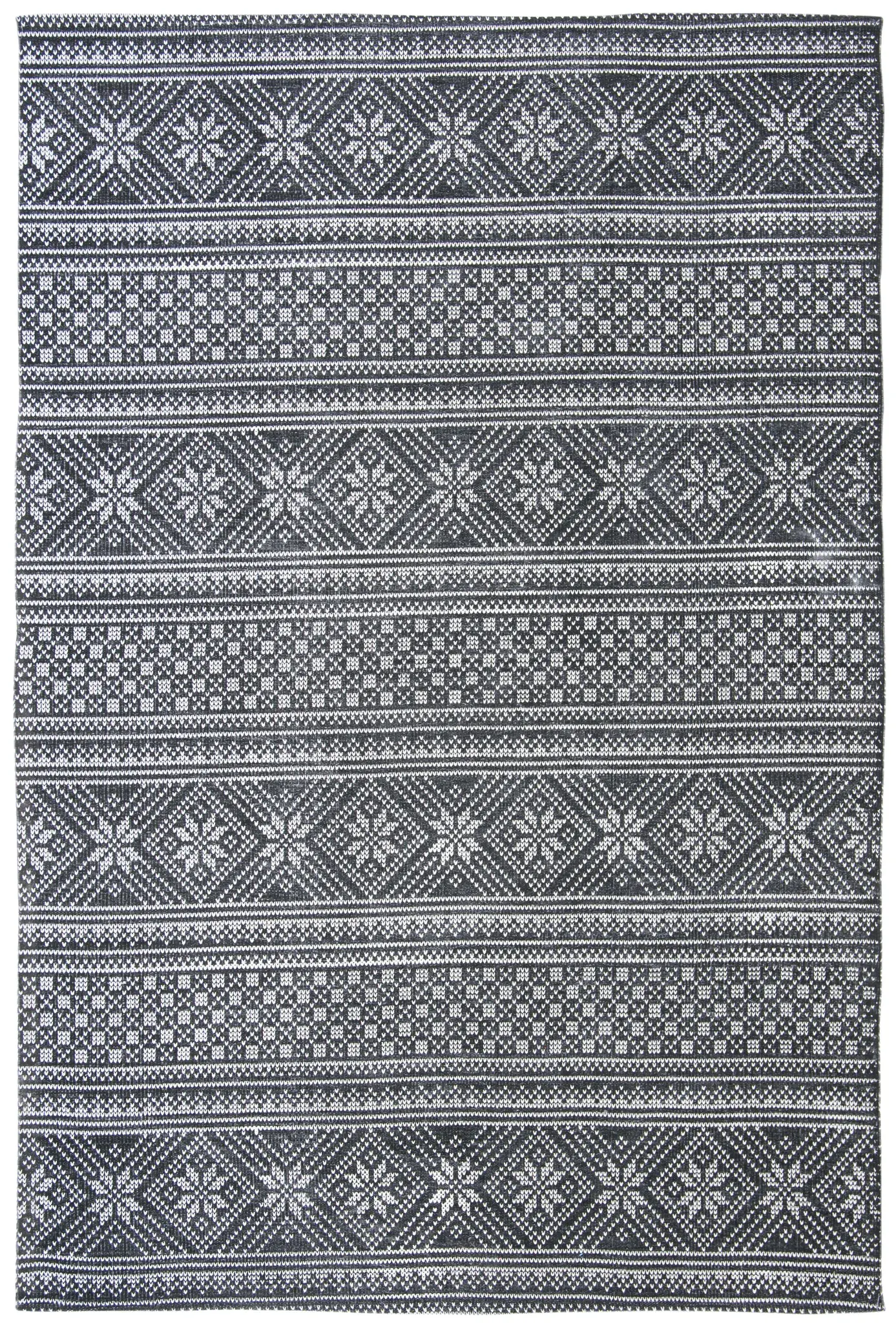 Cedar Brook Snowflake Stripe Hand-Loomed Cotton Rug