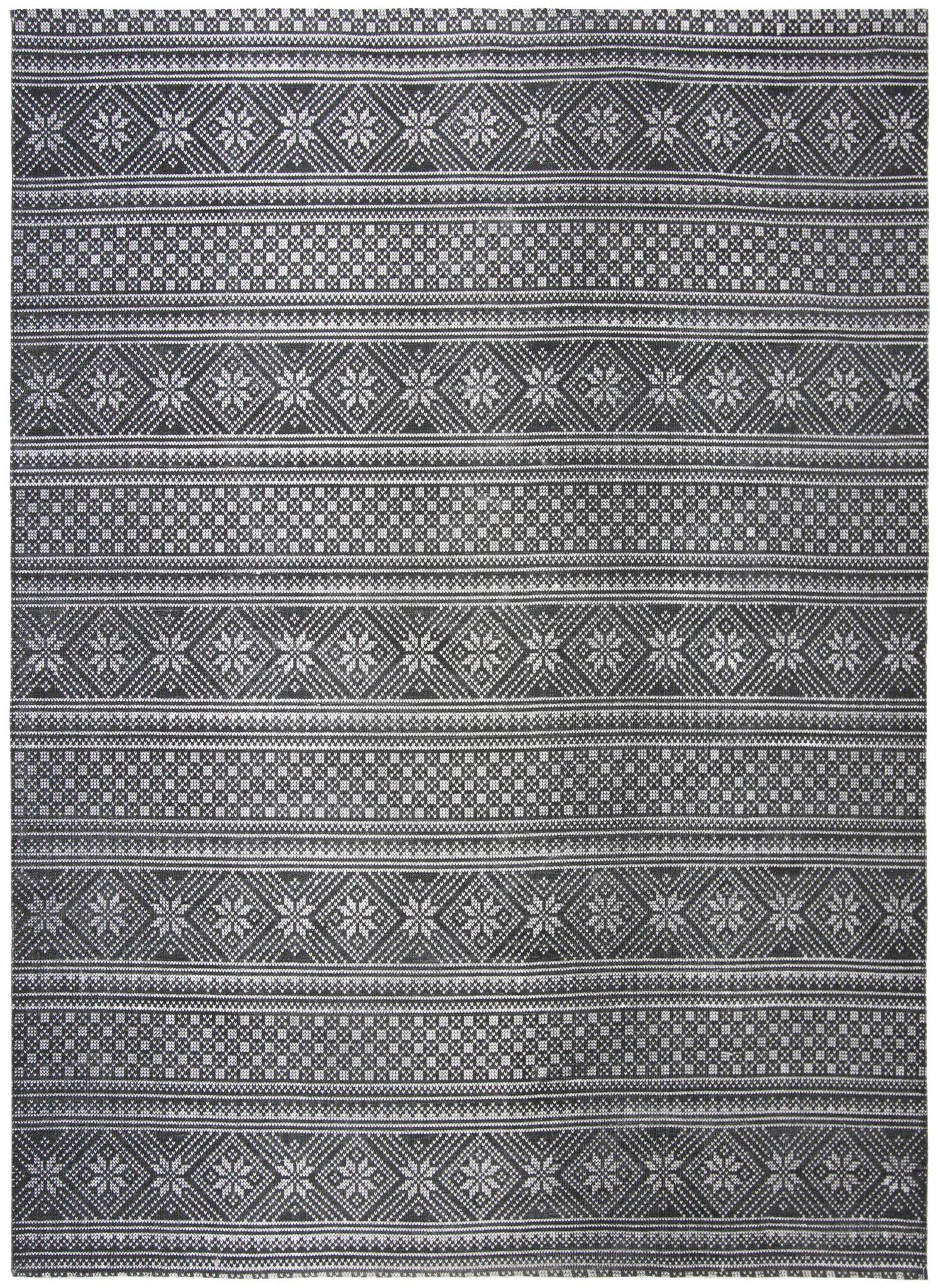 Cedar Brook Snowflake Stripe Hand-Loomed Cotton Rug