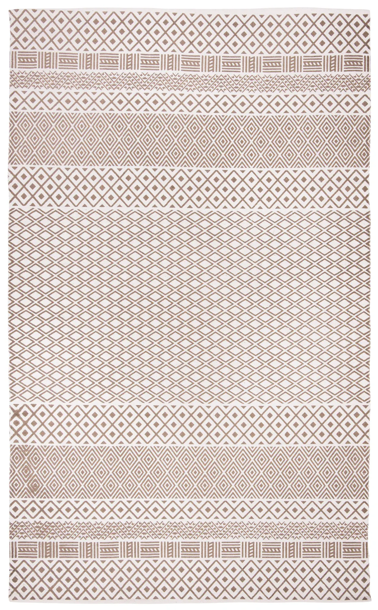 Cedar Brook Banded Diamond Hand-Loomed Cotton Rug
