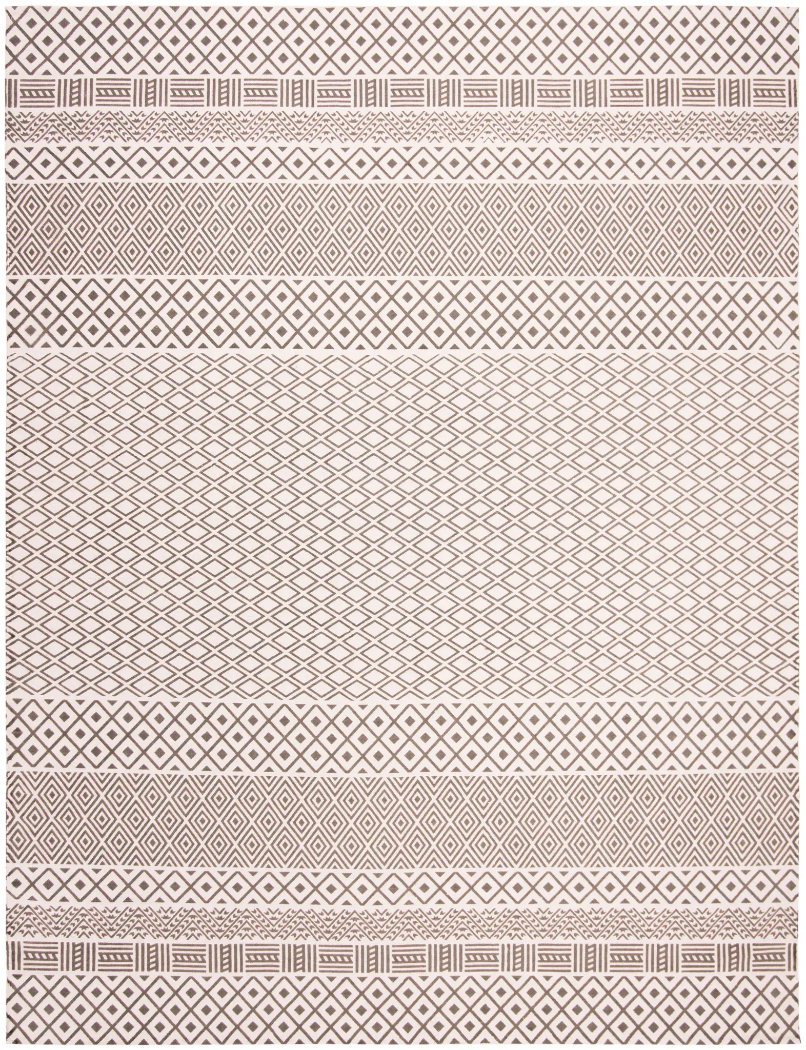 Cedar Brook Banded Diamond Hand-Loomed Cotton Rug