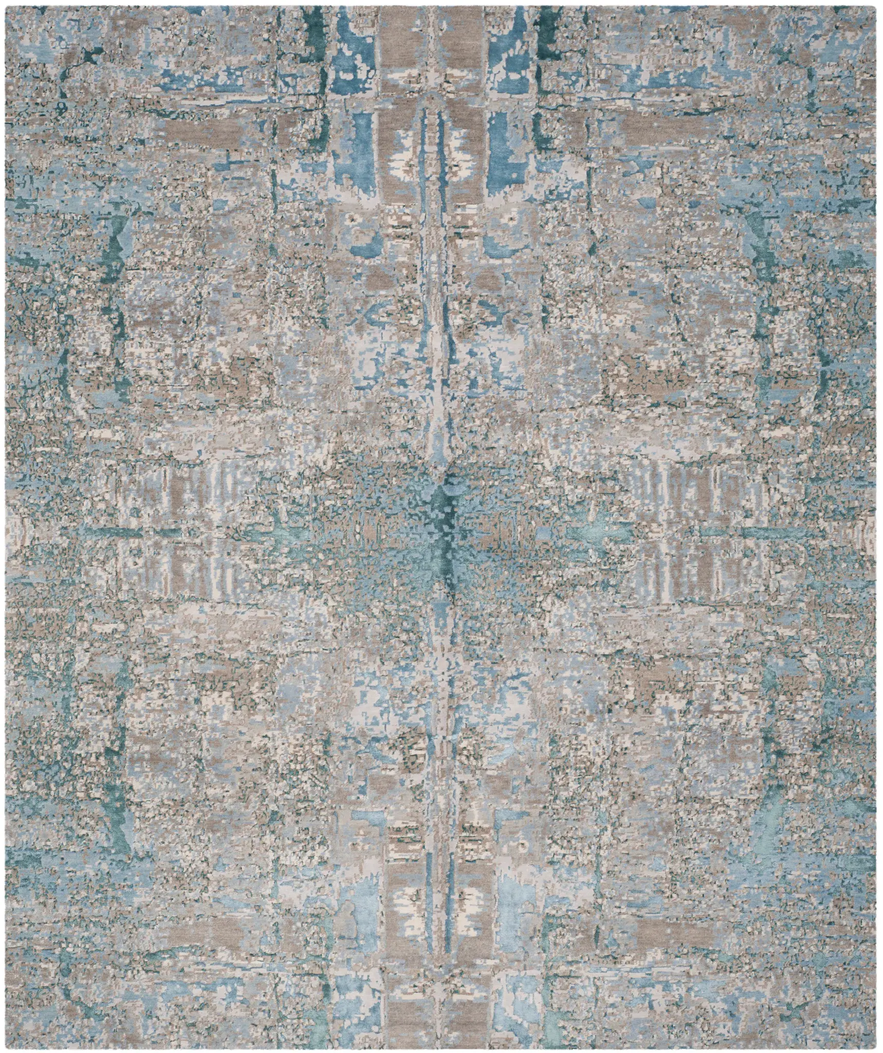 Centennial Mirrored Abstract Hand-Knotted Rug