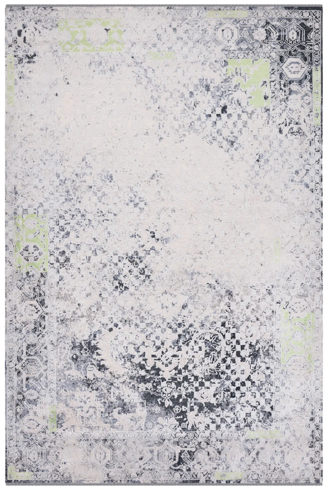 Centennial Distressed Border Hand-Knotted Rug
