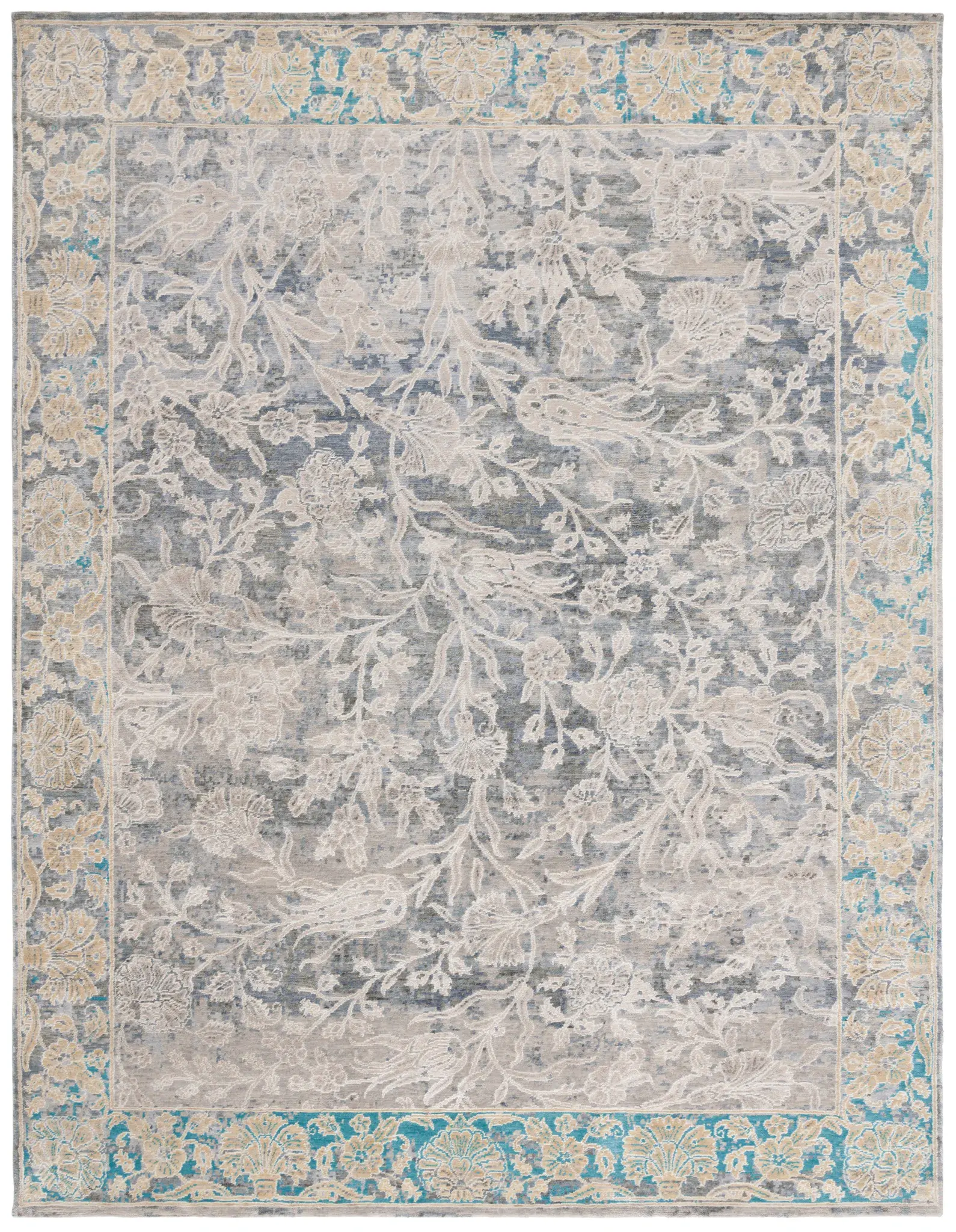 Centennial Floral Border Hand-Knotted Rug
