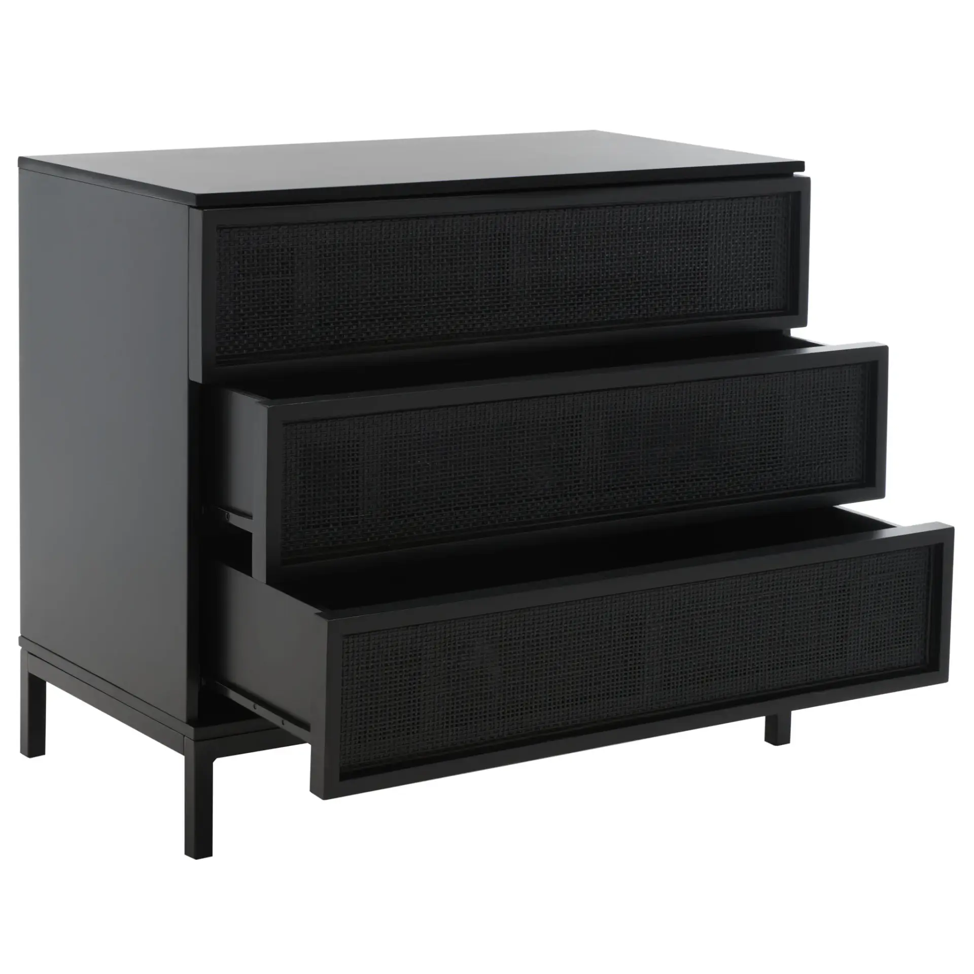 Zadie Three-Drawer Rattan Chest