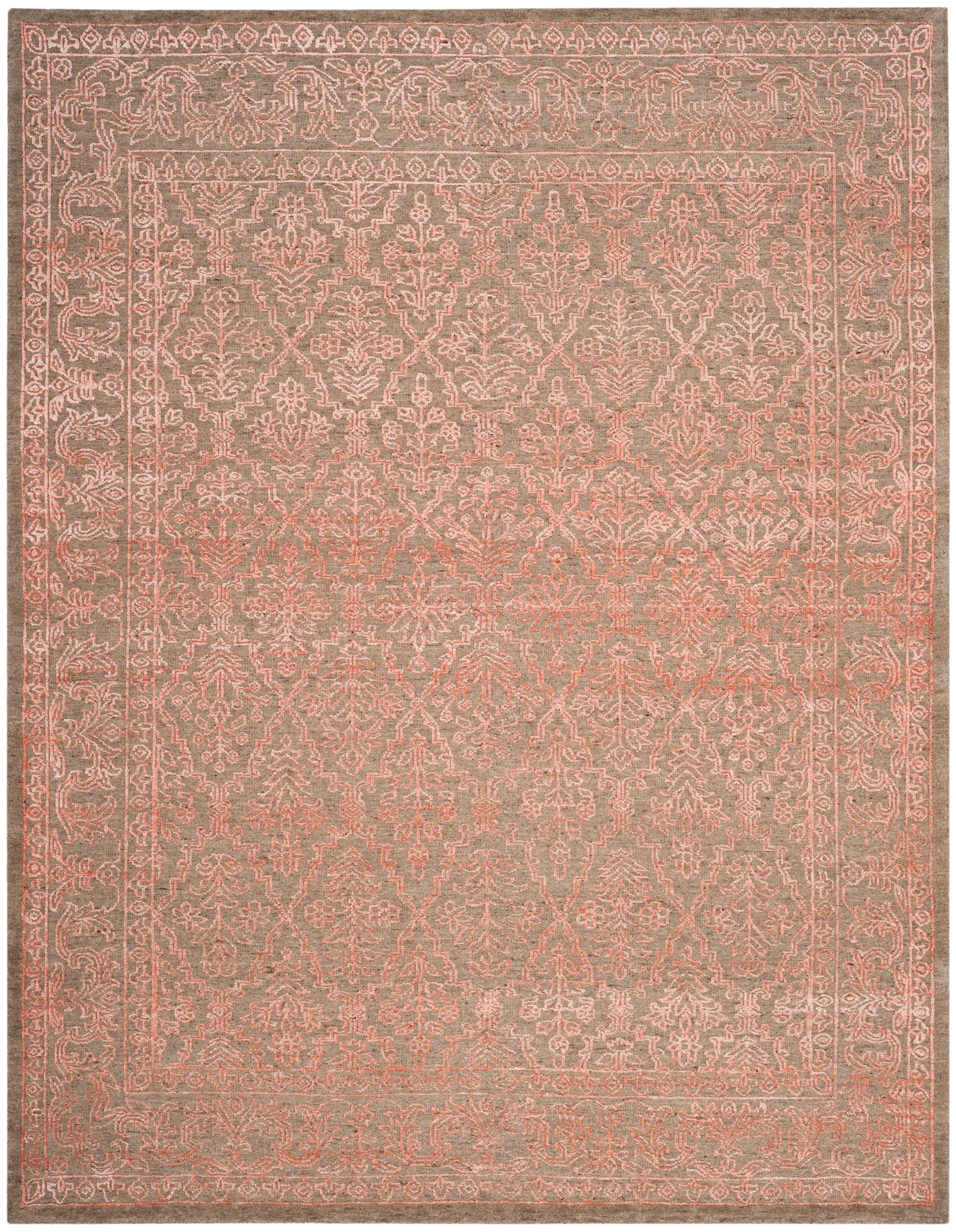 Chester Floral Border Hand-Knotted Rug
