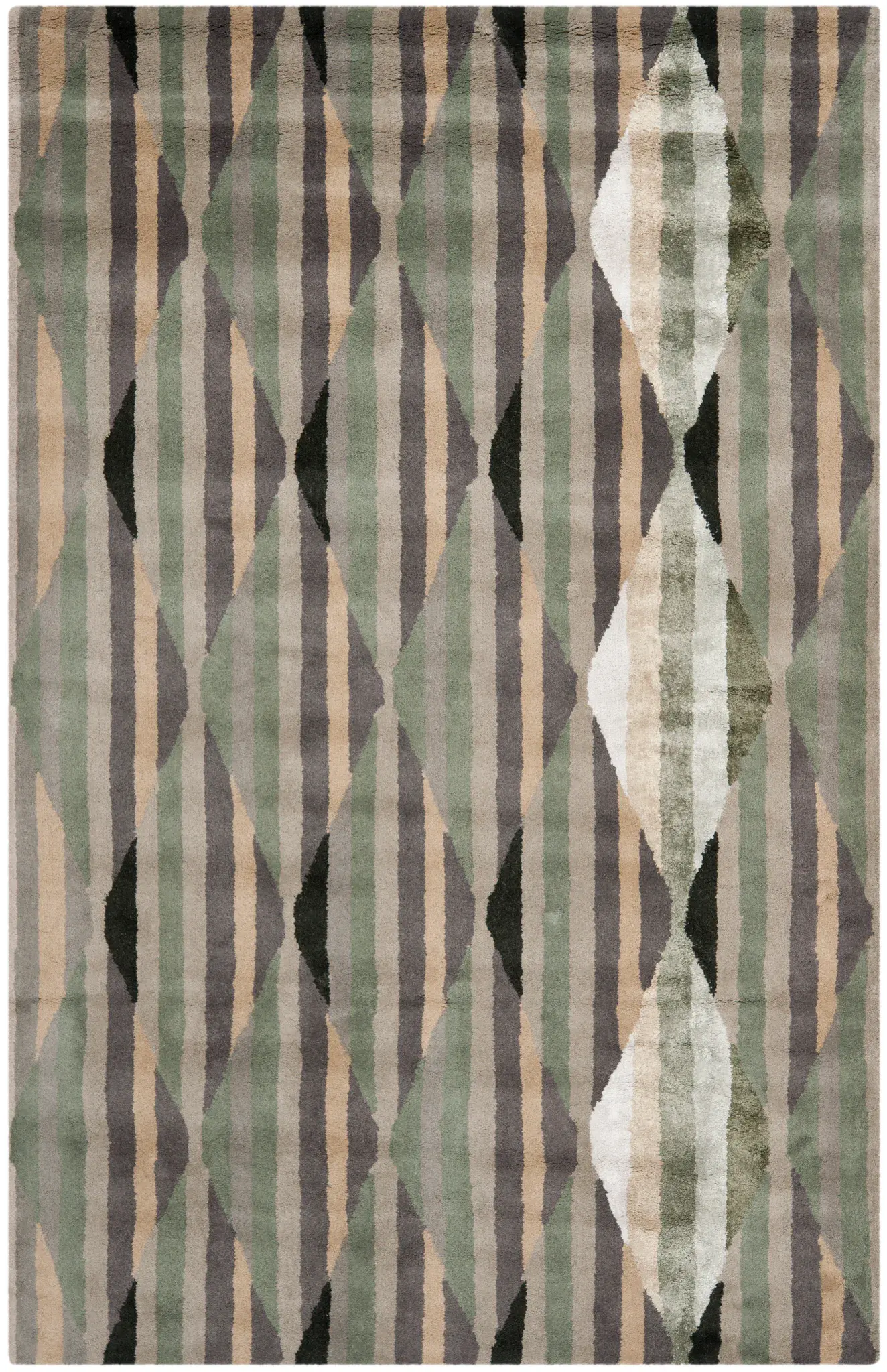 Chatham Striped Diamond Hand-Tufted Wool Rug