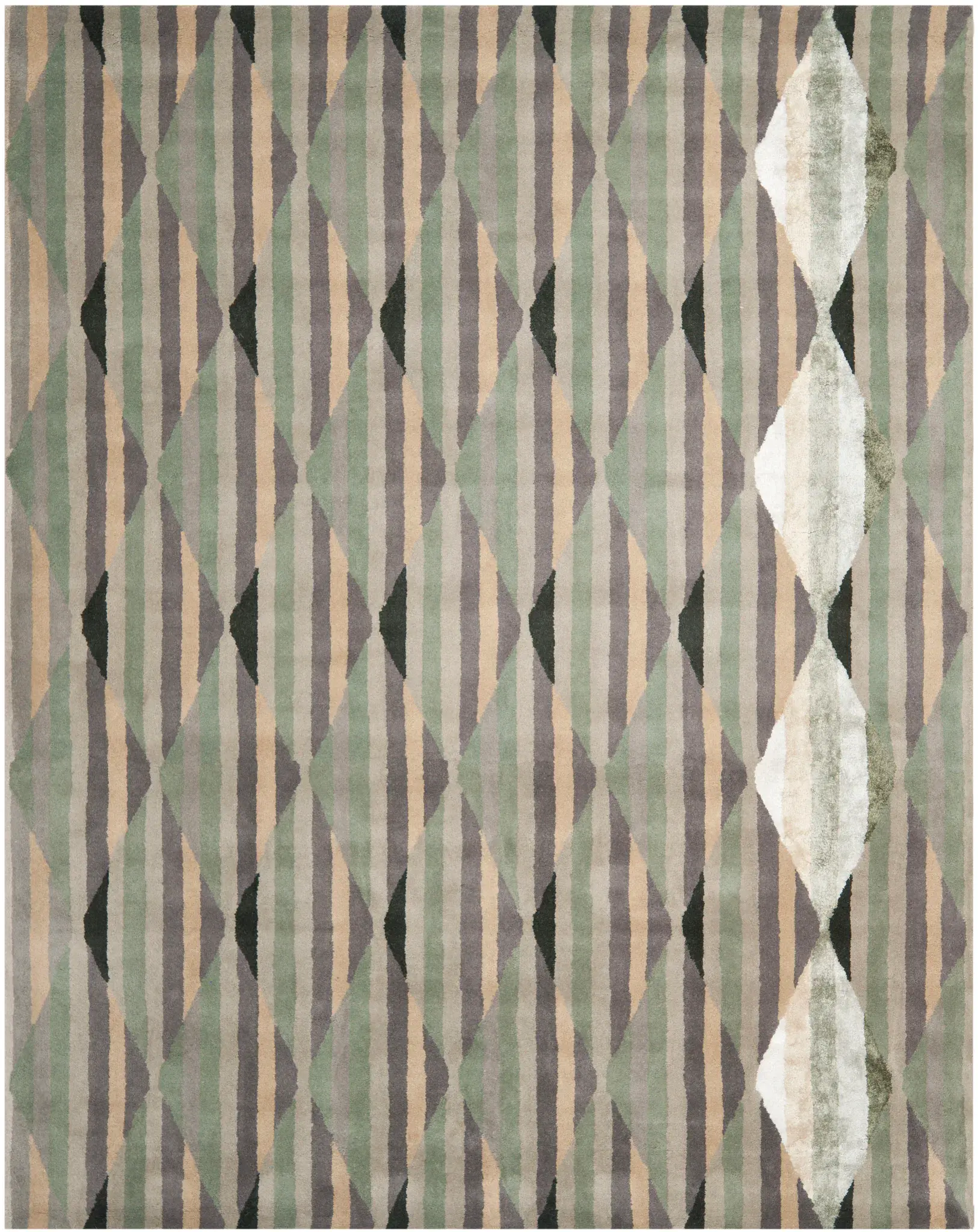 Chatham Striped Diamond Hand-Tufted Wool Rug