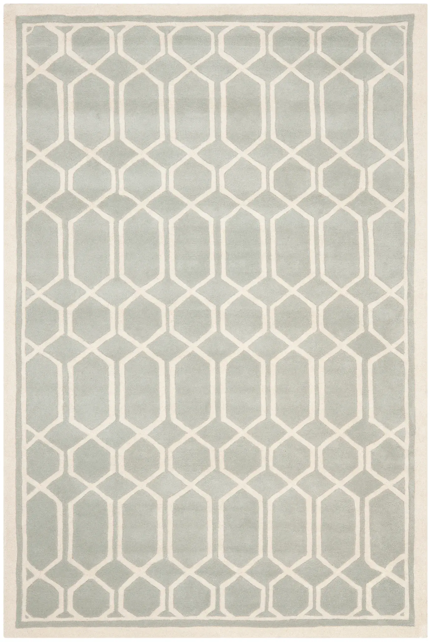 Chatham Bordered Hexagon Trellis Hand-Tufted Wool Rug