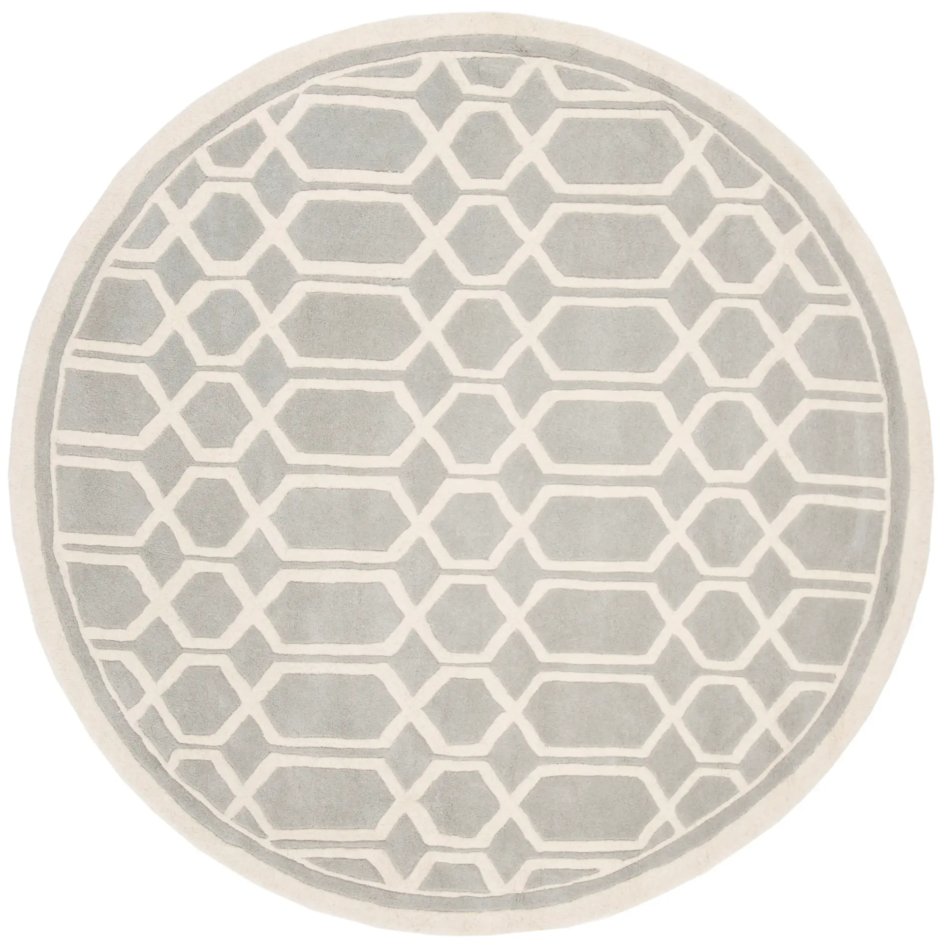 Chatham Bordered Hexagon Trellis Hand-Tufted Wool Rug