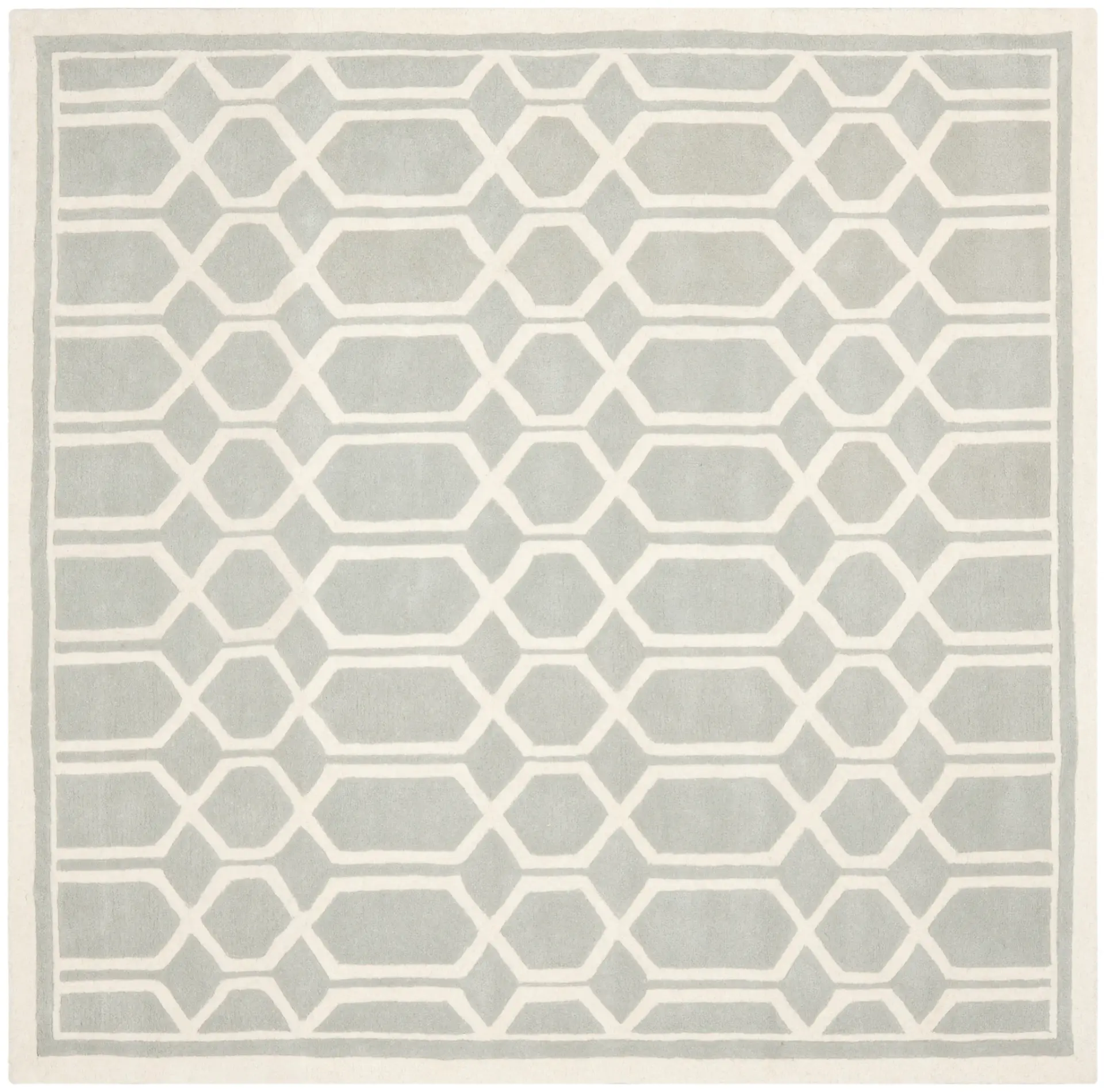 Chatham Bordered Hexagon Trellis Hand-Tufted Wool Rug