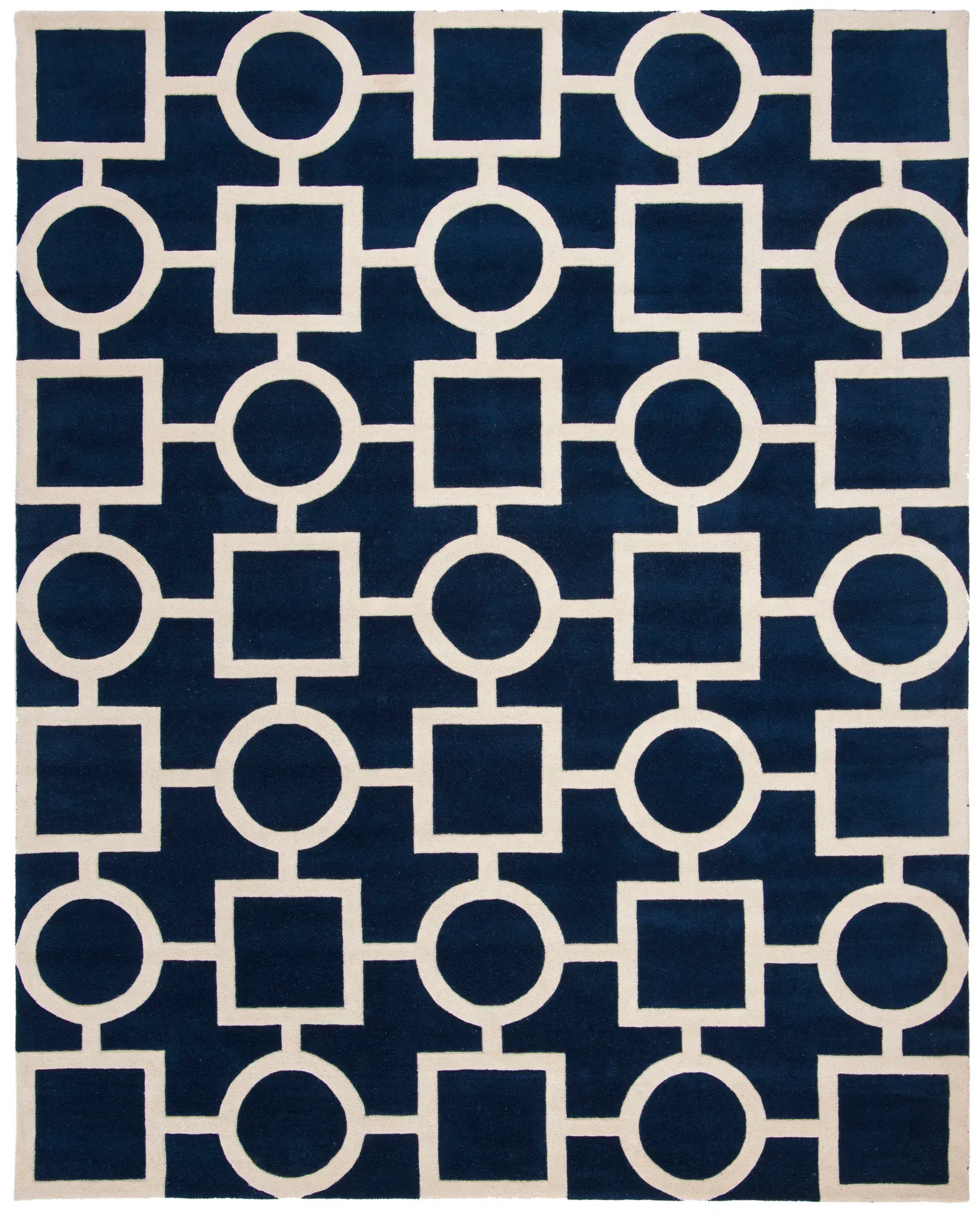 Chatham Geometric Grid Hand-Tufted Wool Rug
