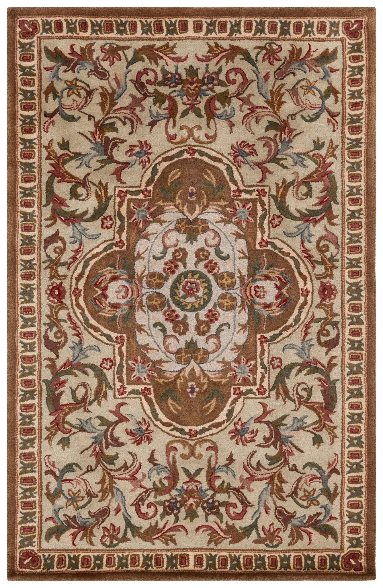 Classic Floral Medallion Hand-Tufted Wool Rug
