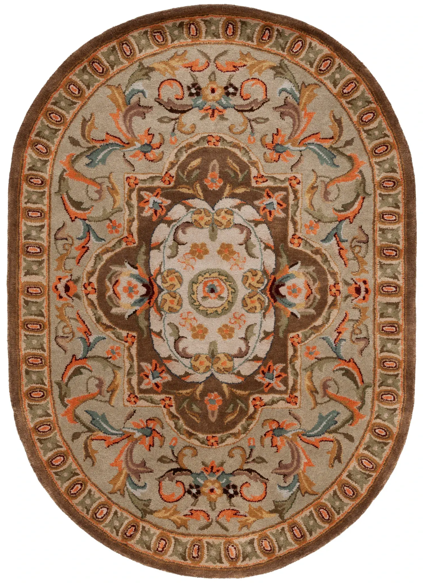 Classic Floral Medallion Hand-Tufted Wool Rug