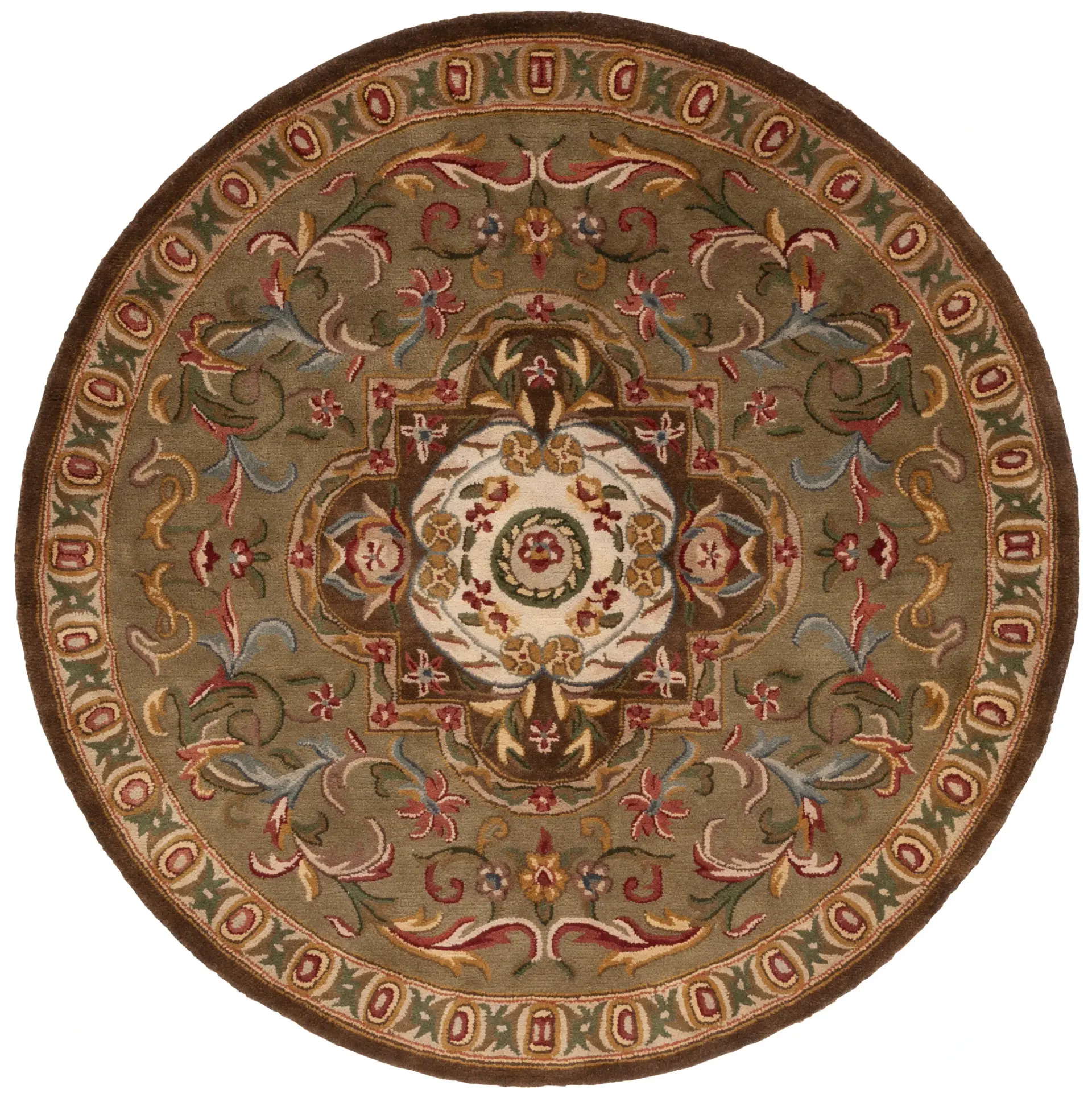 Classic Floral Medallion Hand-Tufted Wool Rug