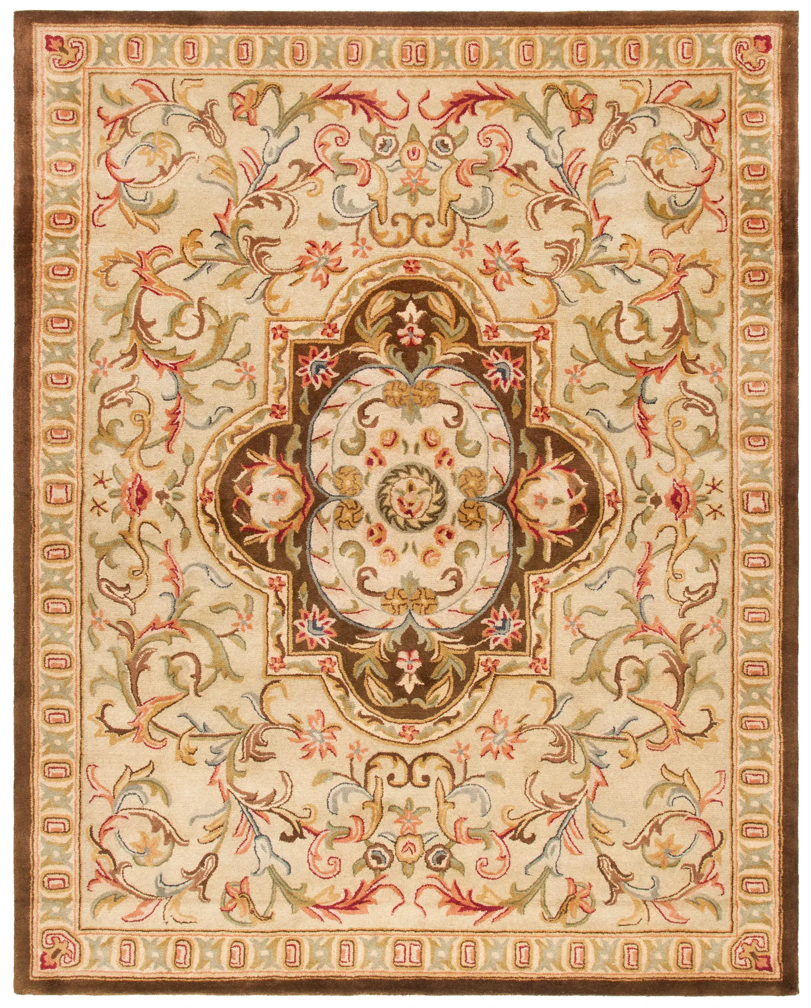 Classic Floral Medallion Hand-Tufted Wool Rug