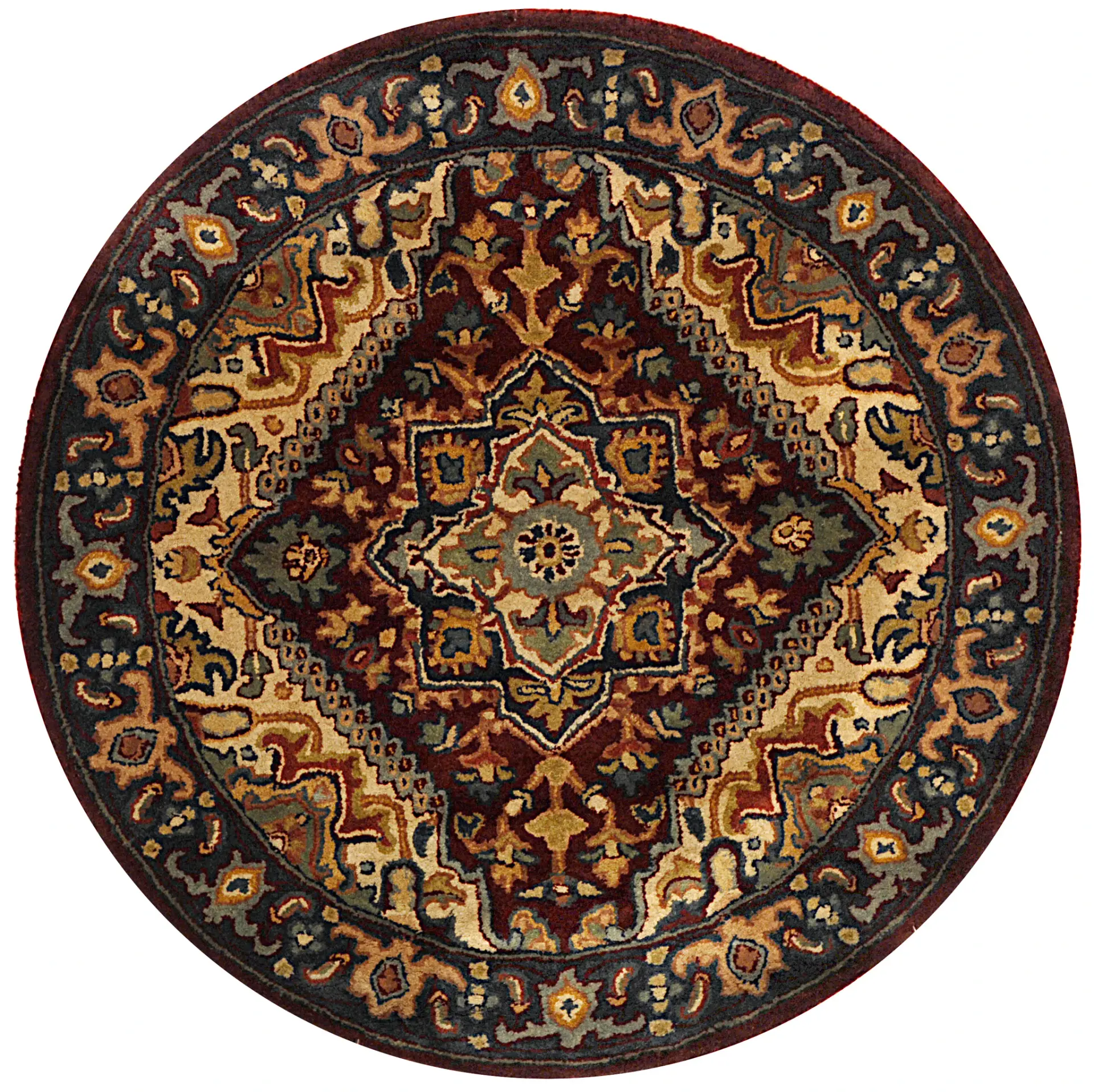 Classic Diamond Medallion Hand-Tufted Wool Rug