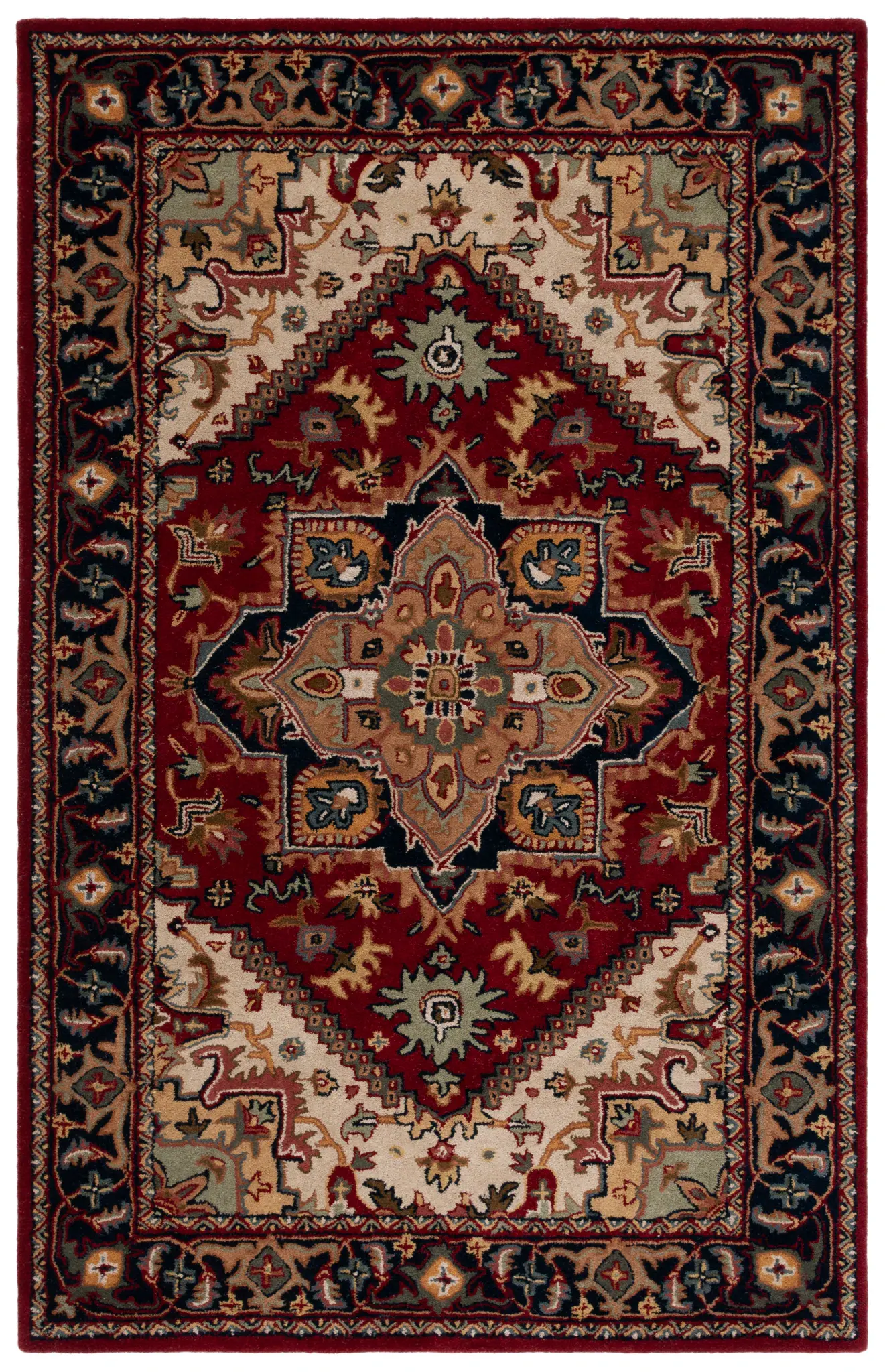 Classic Diamond Medallion Hand-Tufted Wool Rug