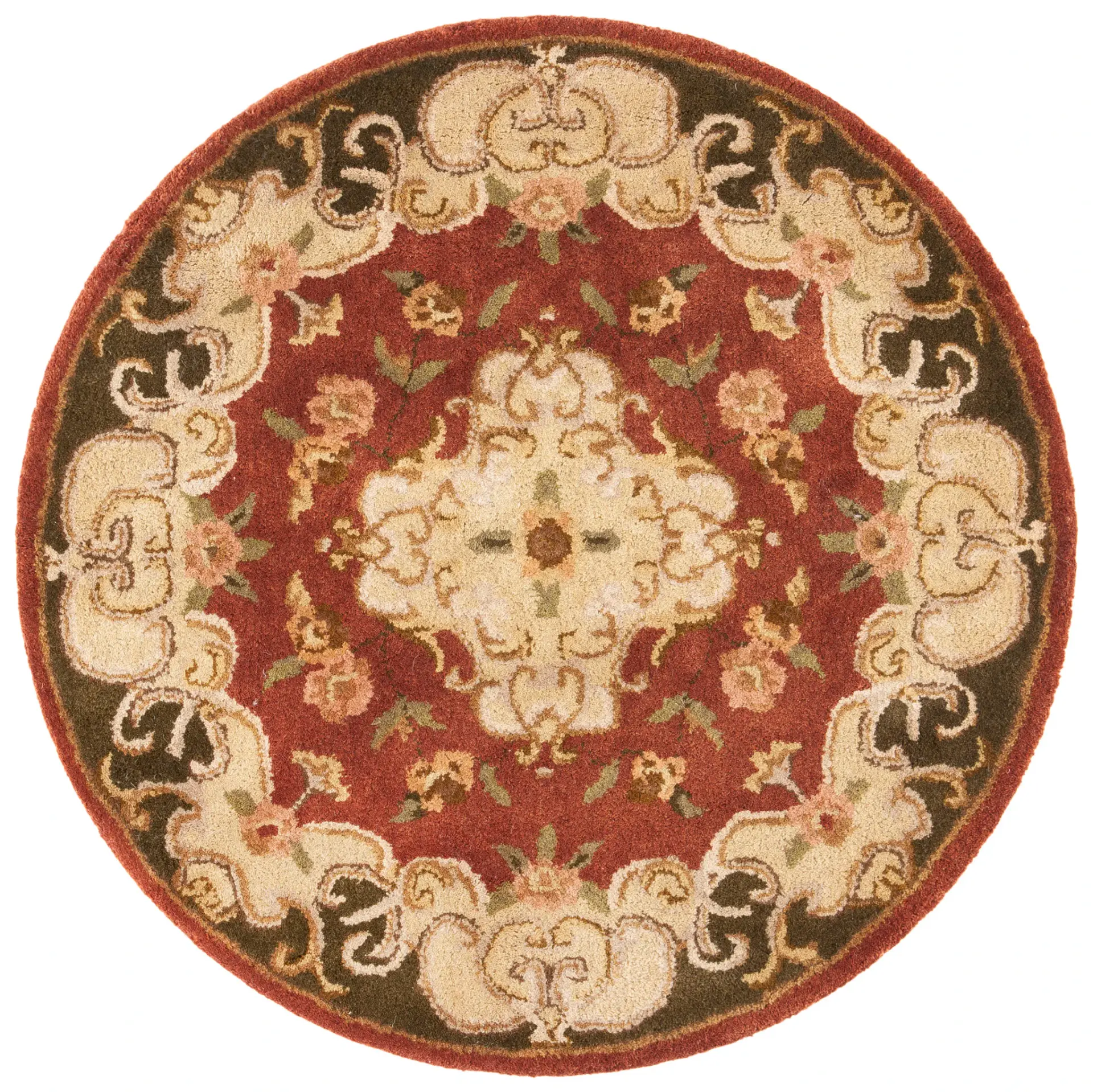 Classic Traditional Oval Floral Medallion Hand-Tufted Wool Rug