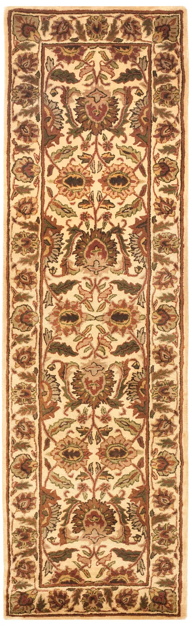 Classic Floral Bordered Hand-Tufted Wool Rug