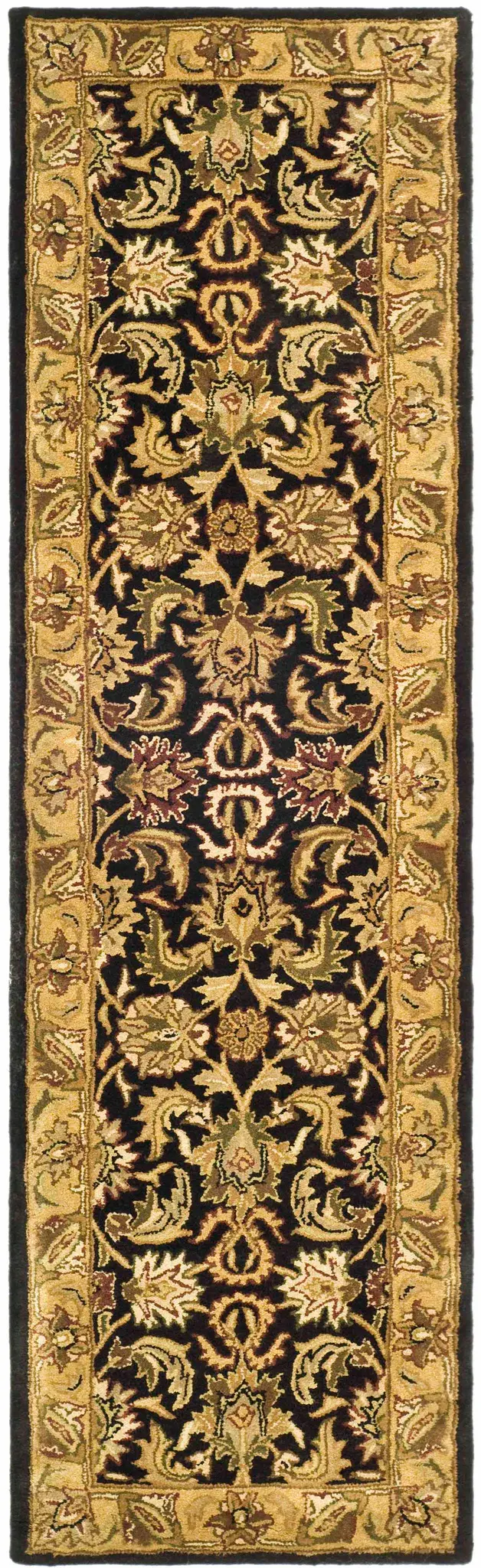 Classic Floral Vine Bordered Hand-Tufted Wool Rug