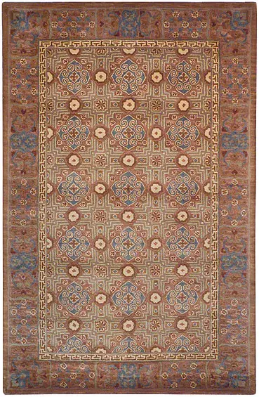 Classic Heritage Tile Medallion Hand-Tufted Wool Rug