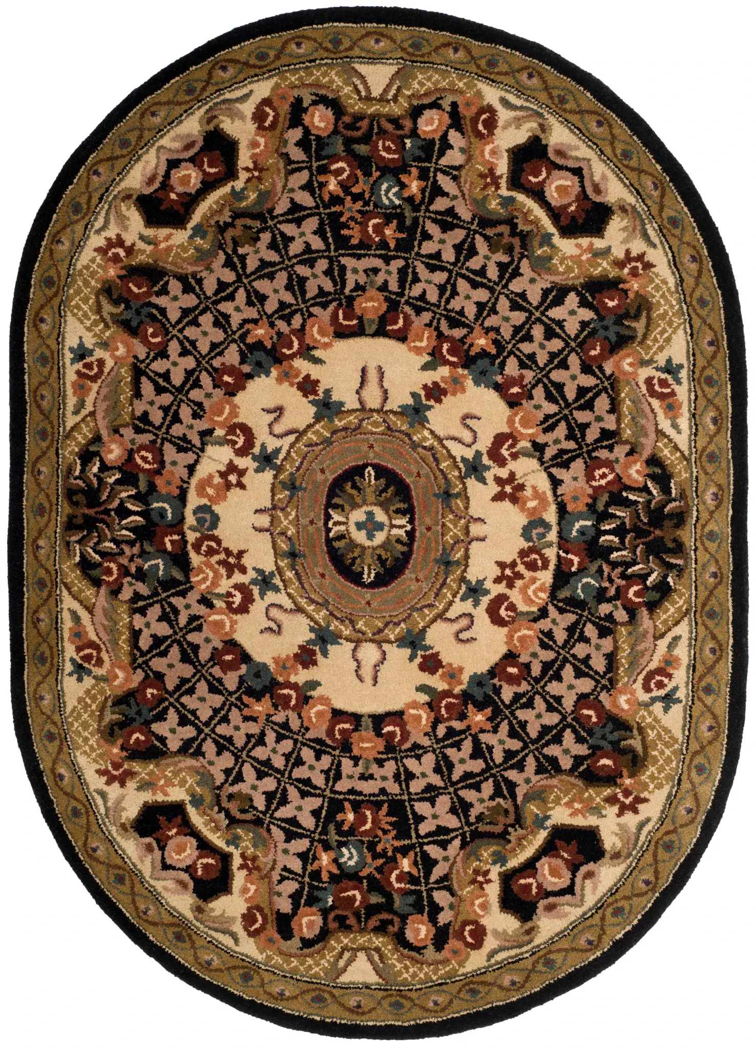 Classic Traditional Floral Medallion Hand-Tufted Wool Rug