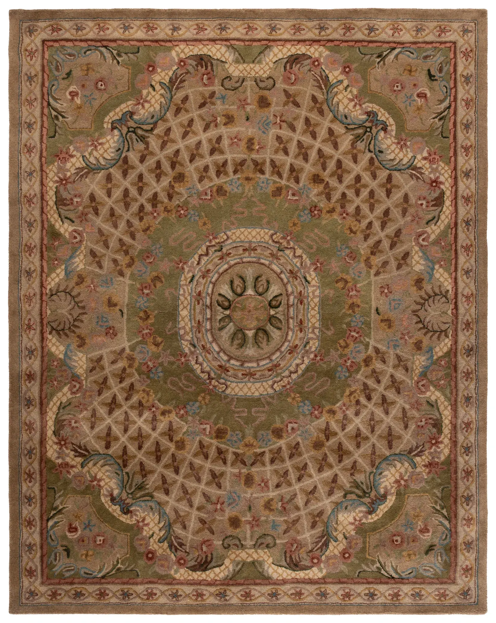 Classic Traditional Floral Medallion Hand-Tufted Wool Rug
