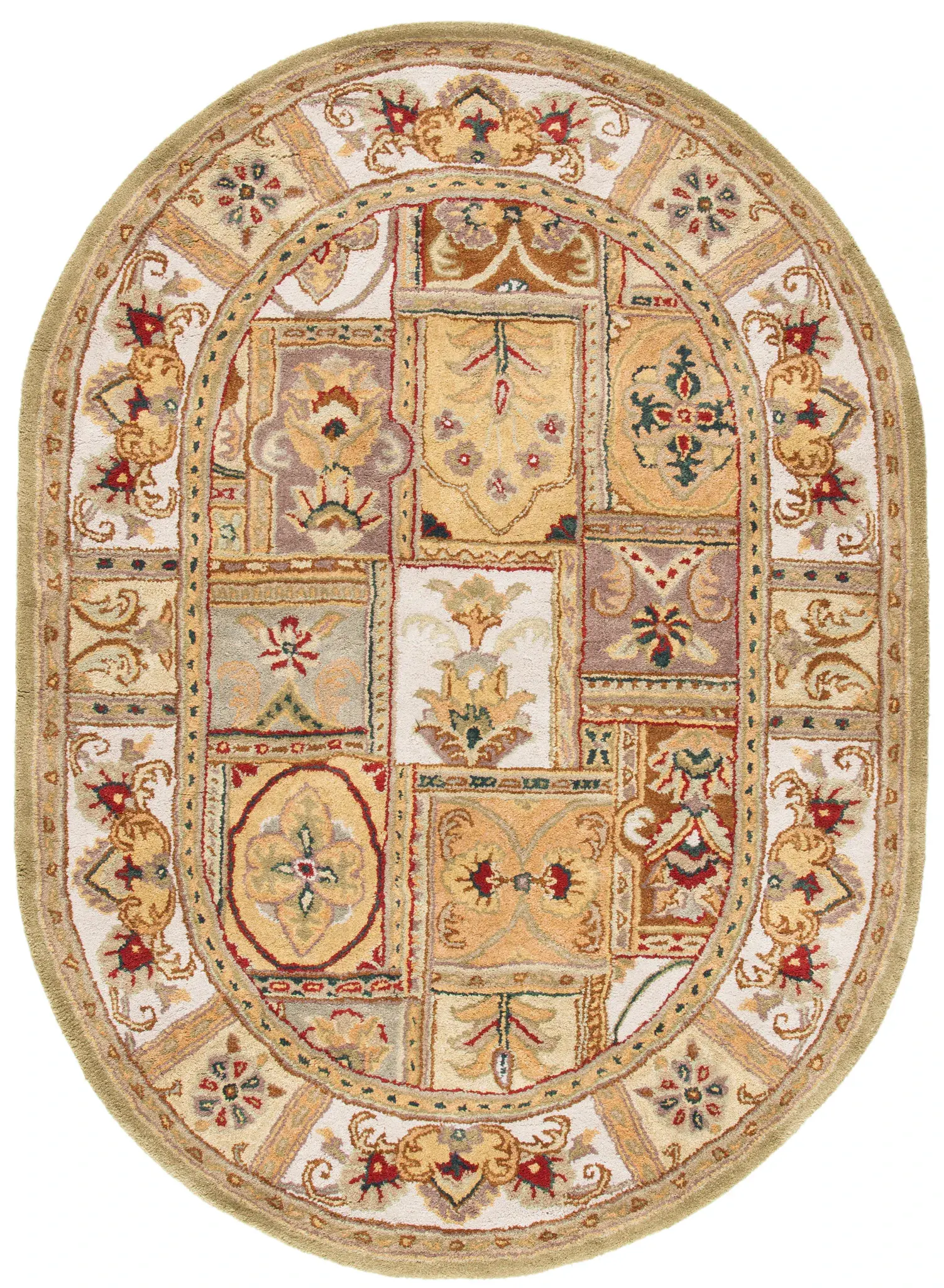 Classic Traditional Panel Hand-Tufted Wool Rug