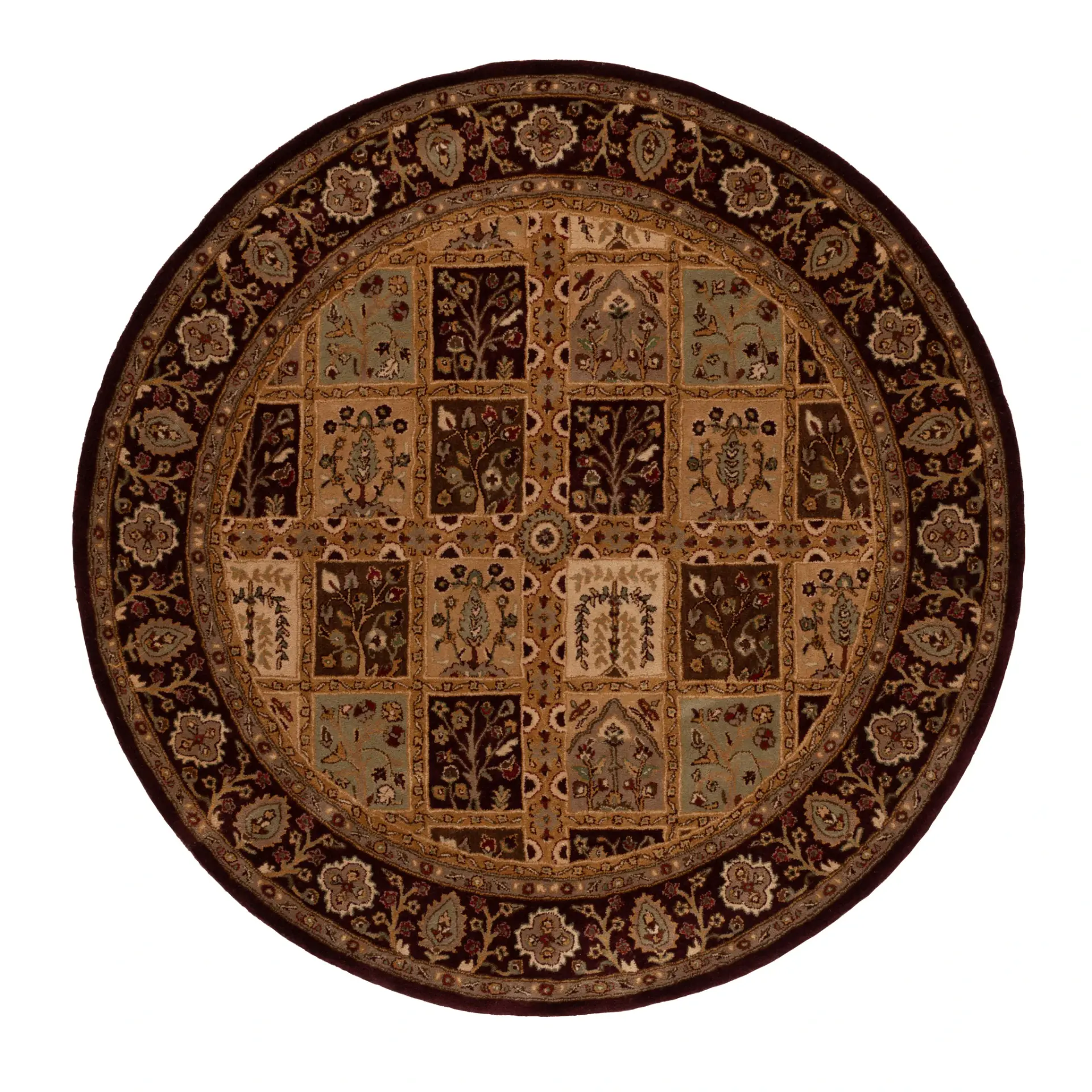 Classic Traditional Garden Panel Hand-Tufted Wool Rug